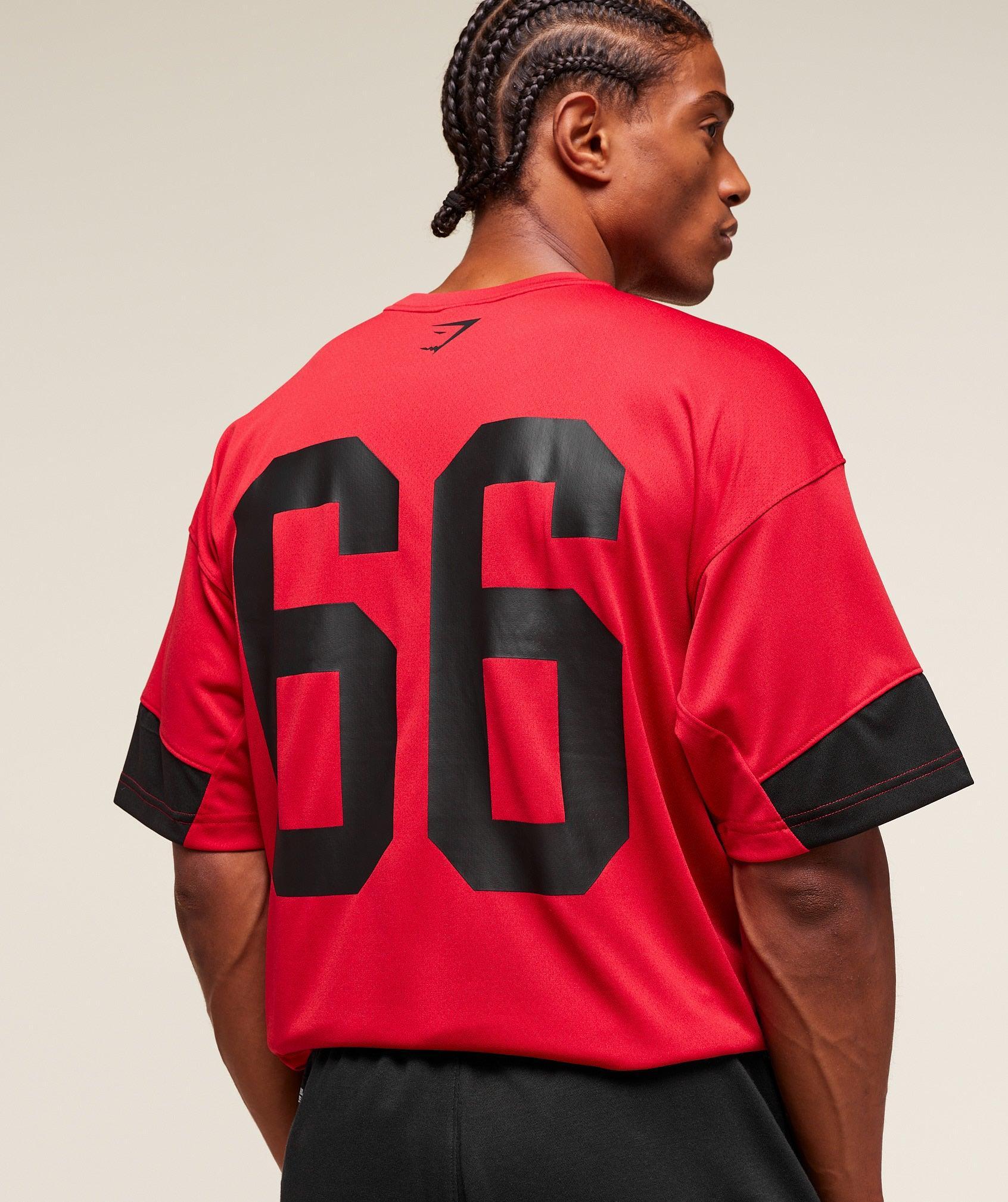 Gymshark Varsity Oversized T-Shirt - Conditioning Red Male Product Image