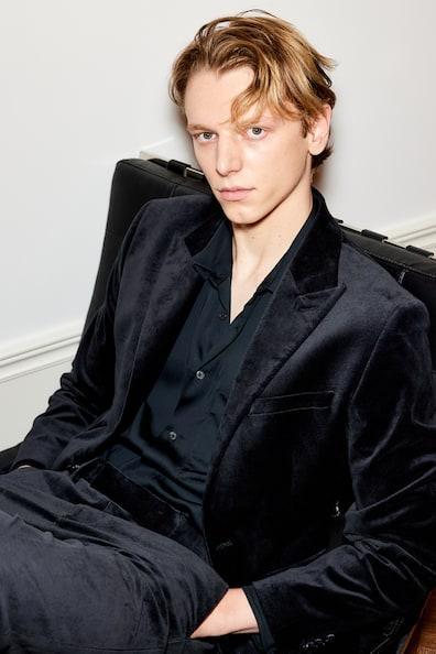 Slim Fit Velvet Blazer Product Image