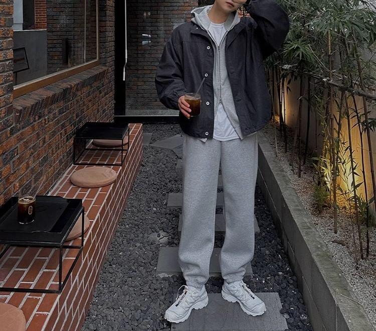 Plain Denim Single-Breasted Jacket Product Image