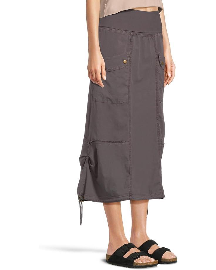 Stretch Poplin Double Shirred Panel Skirt Product Image