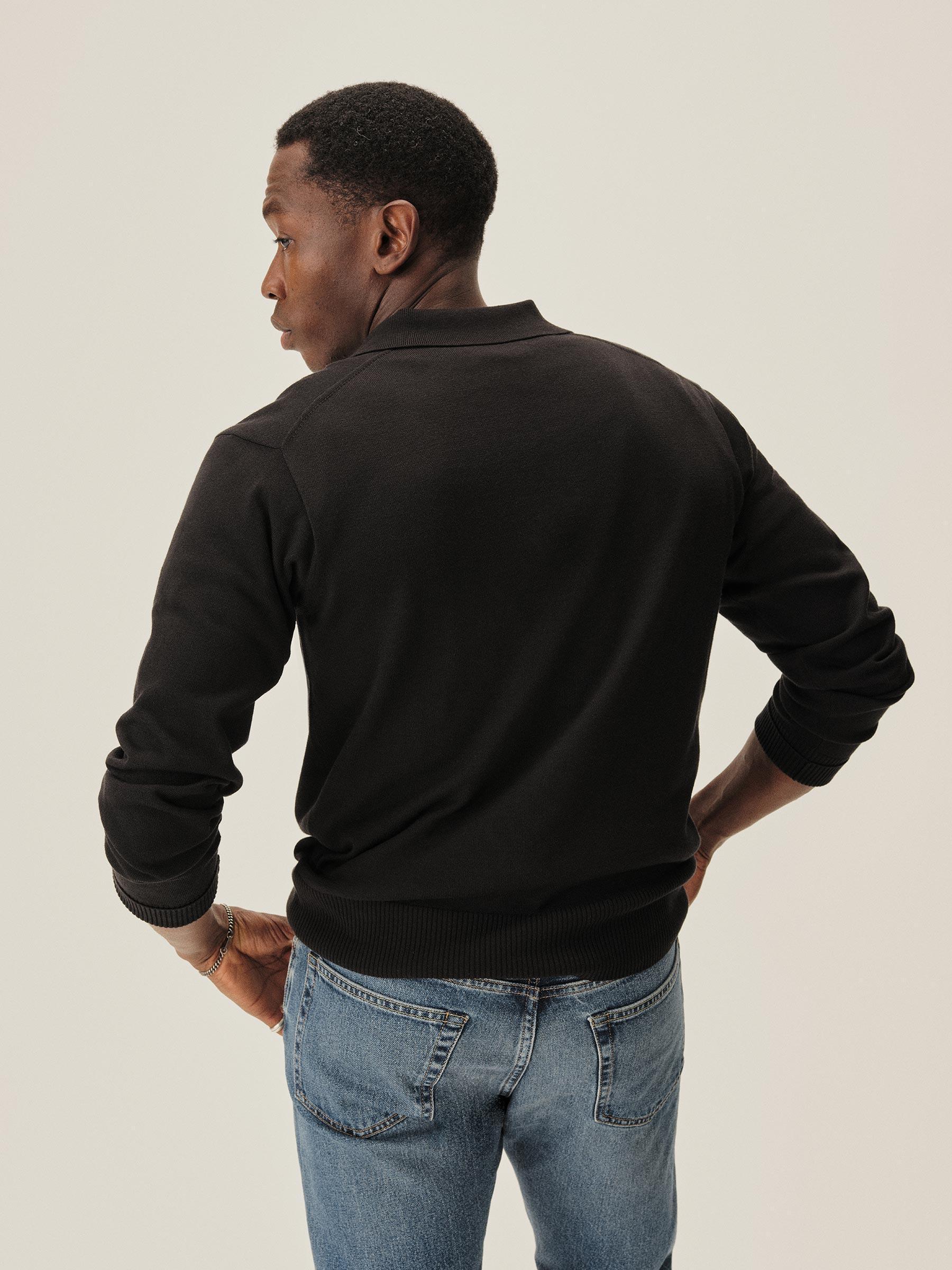 Black Como Cashmere L/S Polo Product Image