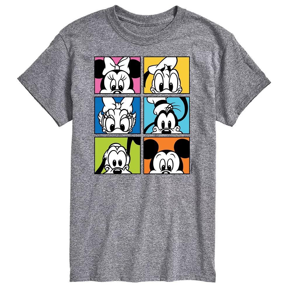 Disney's Mickey Mouse Men's Friends Grid Graphic Tee, Size: Medium, Gray Product Image