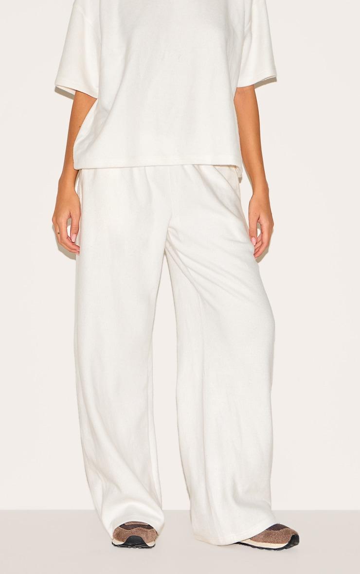 Cream Soft Touch Wide Leg Sweatpants Product Image
