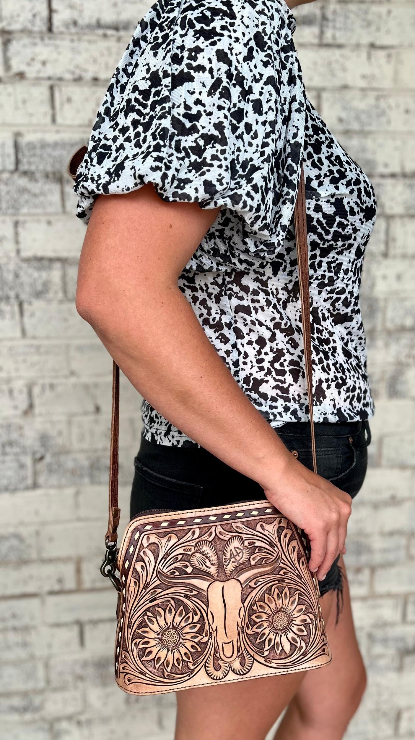 Longhorn Country Tooled Leather Bag Product Image
