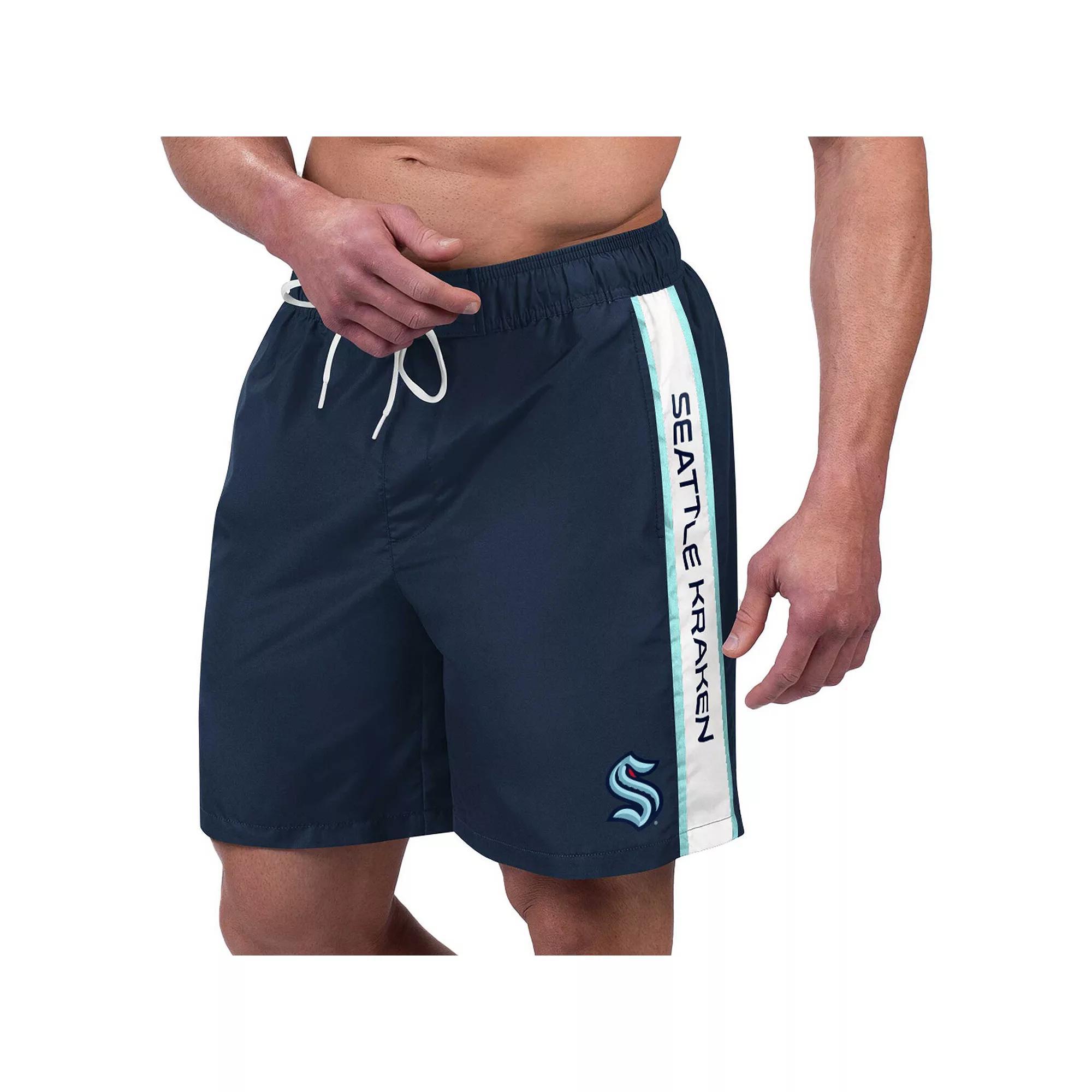 Men's G-III Sports by Carl Banks Deep Sea Blue Seattle Kraken Streamline Volley Swim Trunks, Size: Large, Krk Blue Product Image