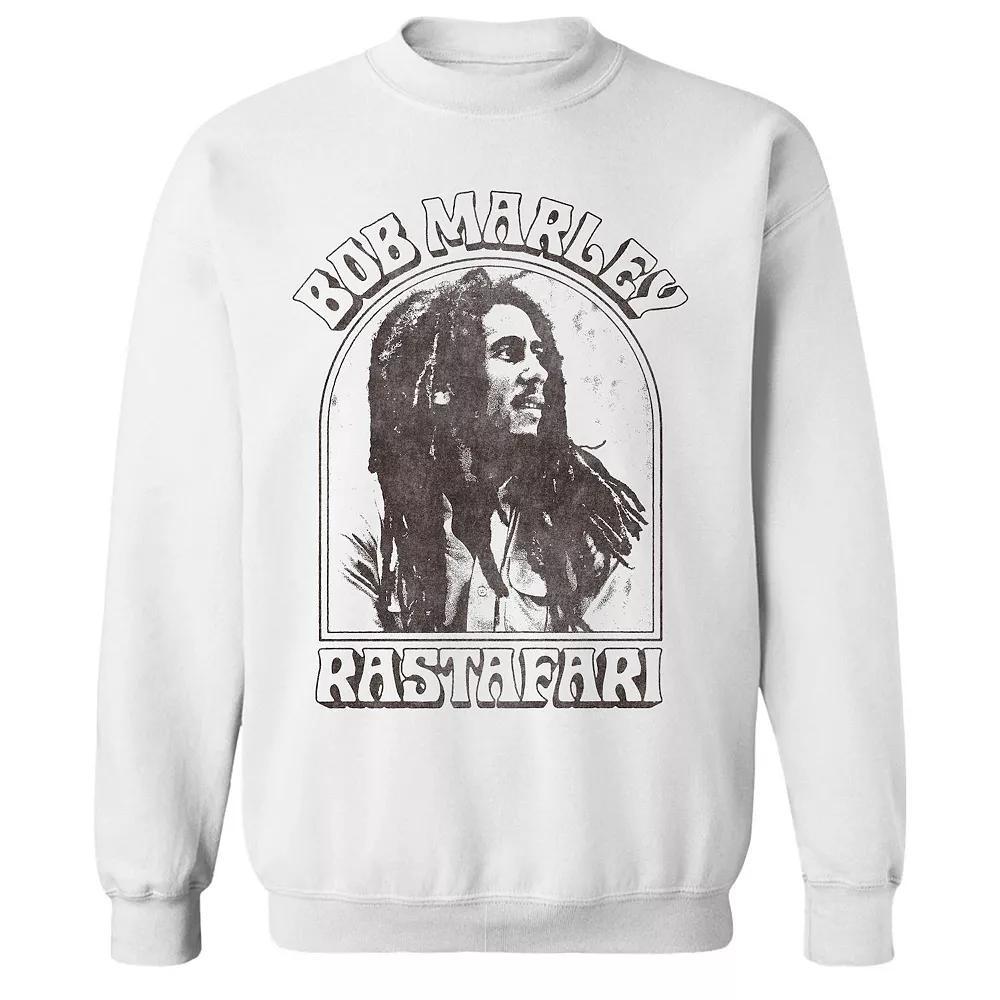 Junior's Bob Marley Rastafari Portrait Graphic Fleece Sweatshirt, Women's, Size: XL, White Product Image