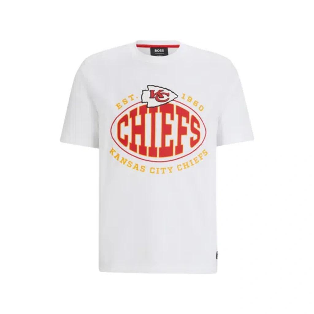 HUGO BOSS X Nfl Stretch-cotton T-shirt With Collaborative Branding In White Product Image