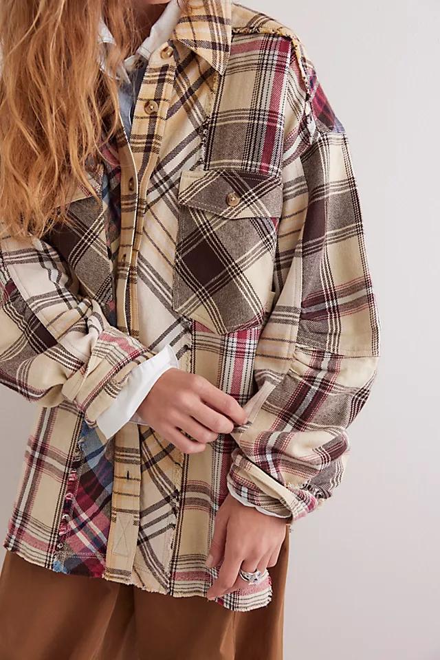 We The Free Patched Up Plaid Shirt Product Image