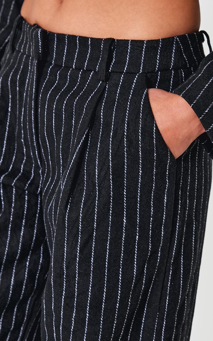 Black Premium Pinstripe Wide Leg Pants Product Image