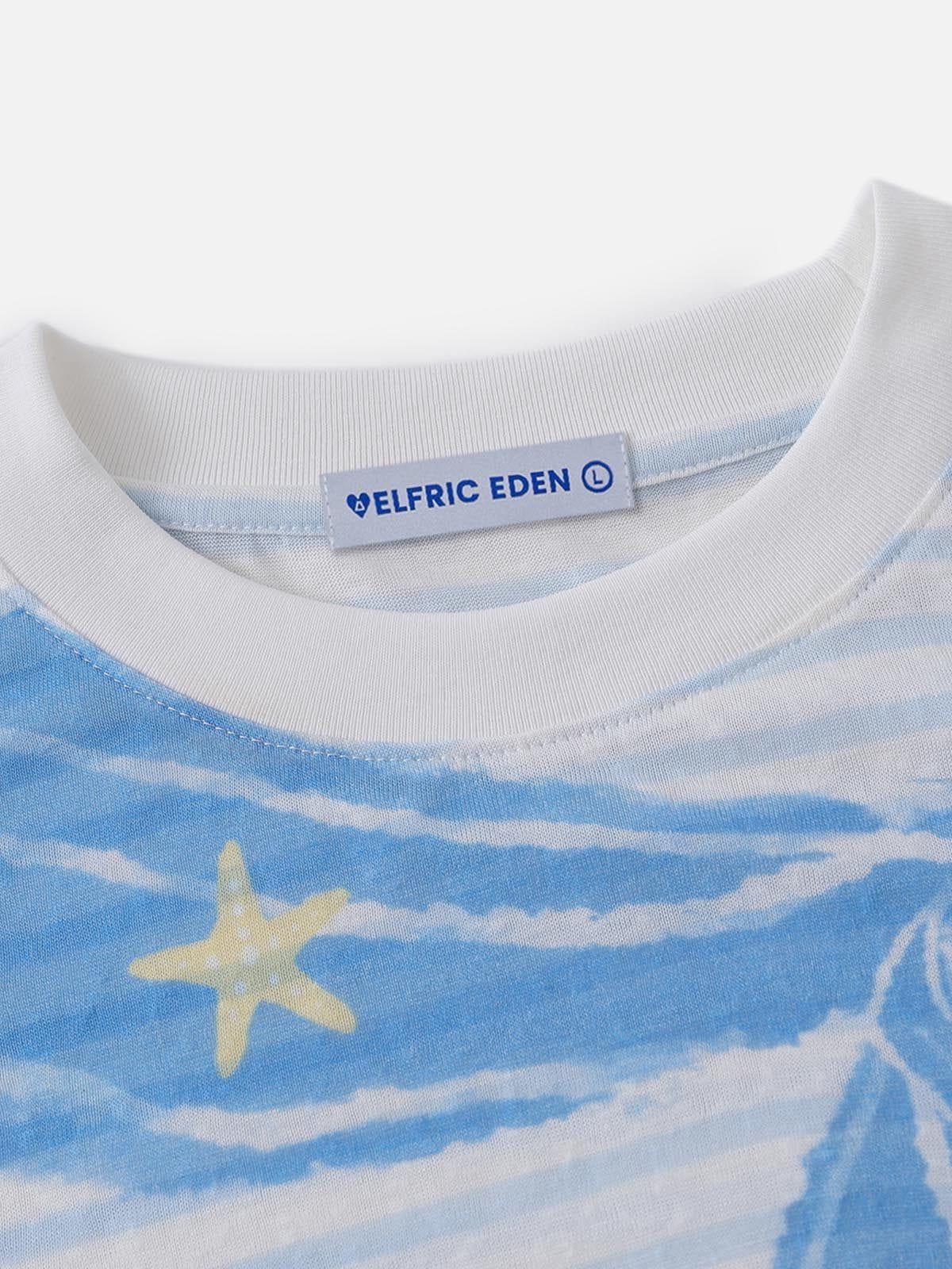 Aelfric Eden Navy Collar Graffiti Print Long Sleeve Tee Product Image