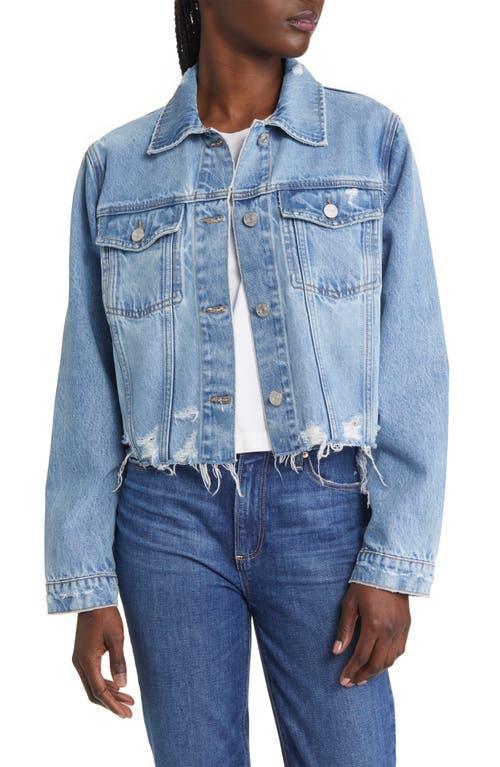 Womens Destroyed Vintage Denim Jacket Product Image