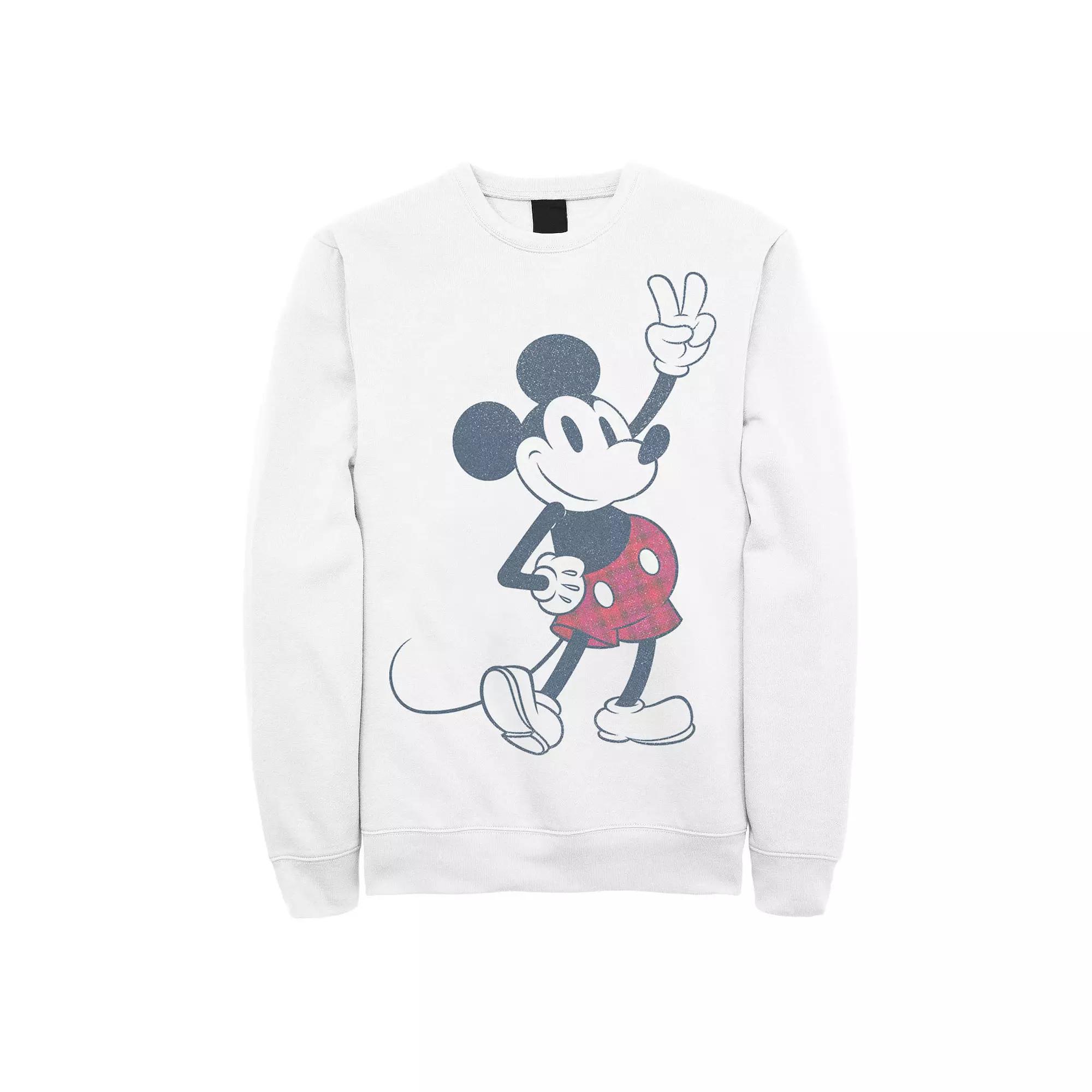 Disney's Mickey & Friends Mickey Mouse Plaid Shorts Men's Sweatshirt, Size: XXL, White Product Image