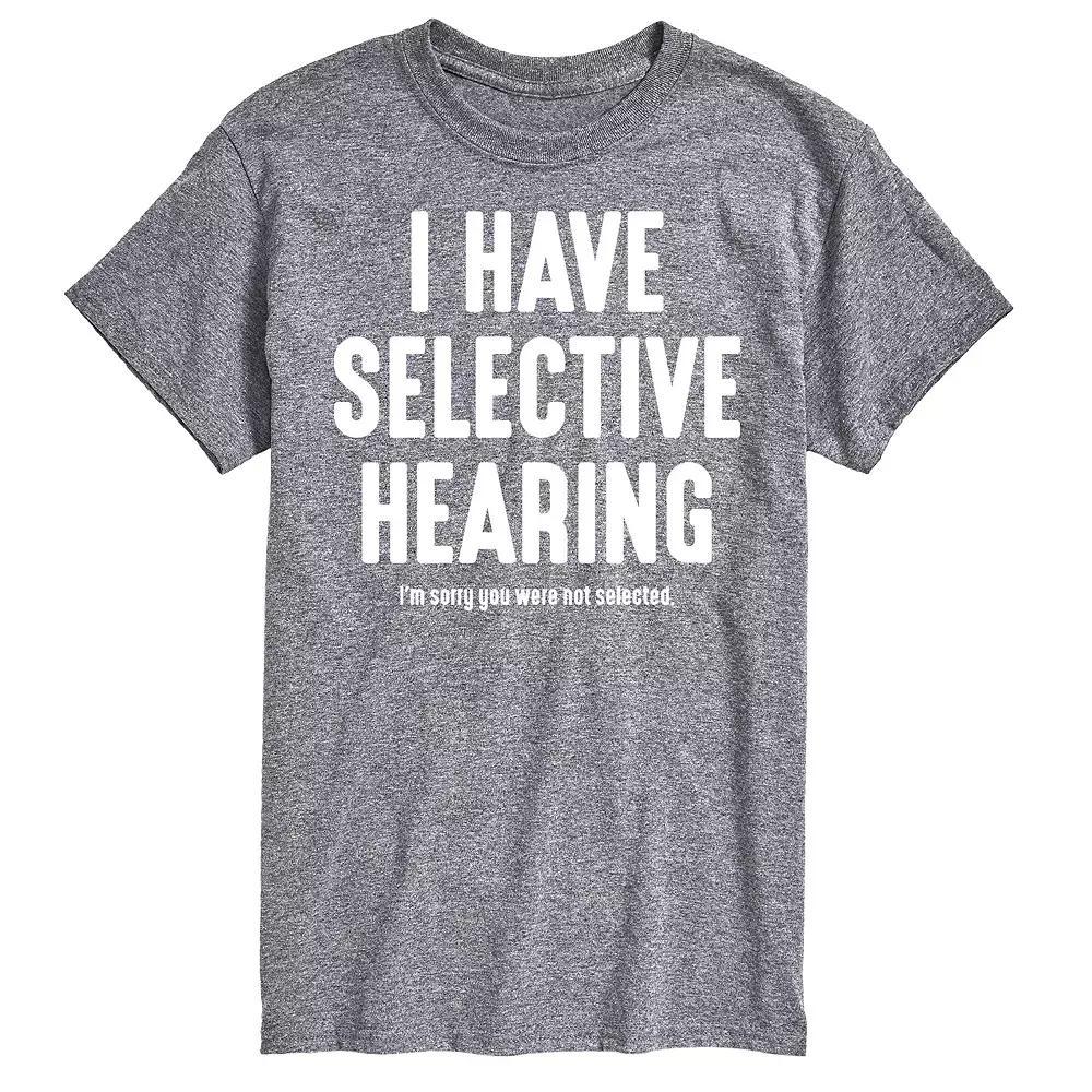Big & Tall Selective Hearing Graphic Tee, Men's, Size: 5XB, Black Product Image