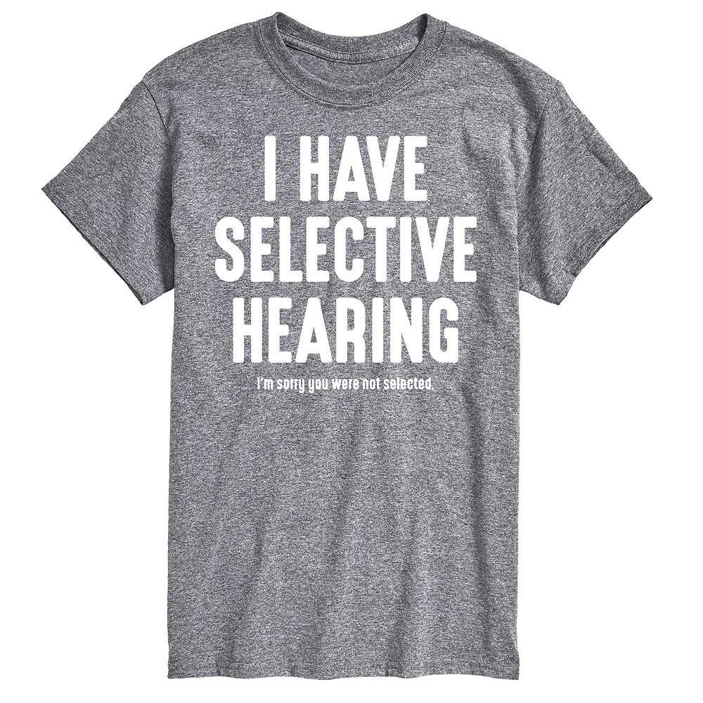 Big & Tall Selective Hearing Graphic Tee, Men's, Size: 5XB, Black Product Image