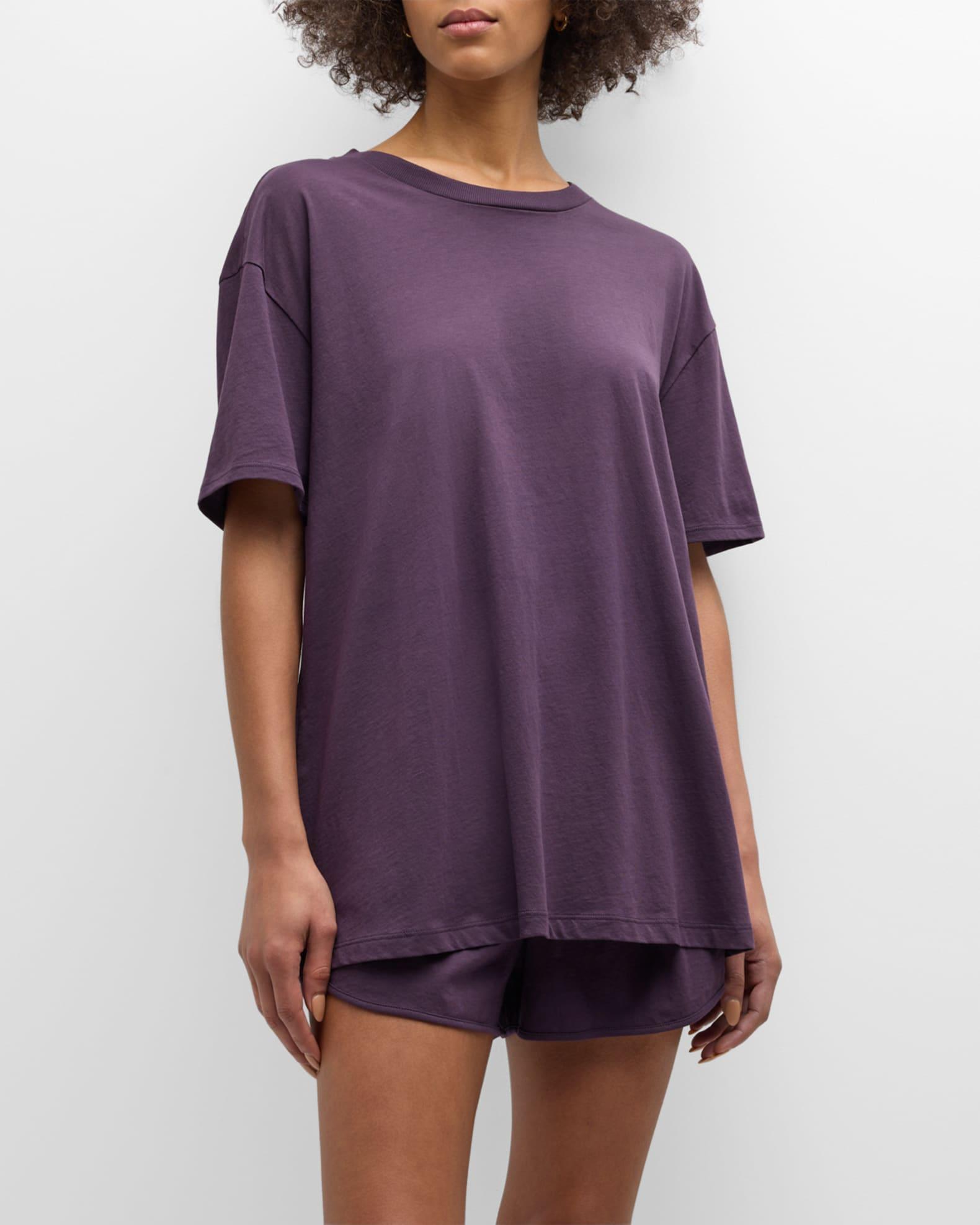 Courtney Crewneck Shorty Cotton Pajama Set Product Image