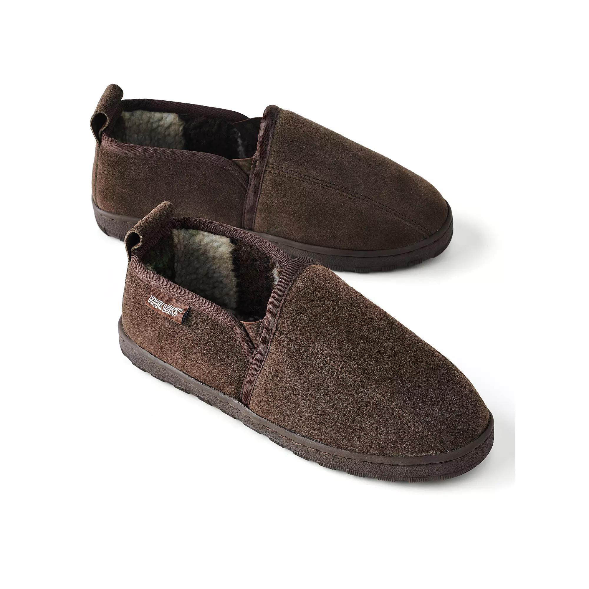MUK LUKS Berber Fleece Men's Slippers, Size: 13, Brown Product Image