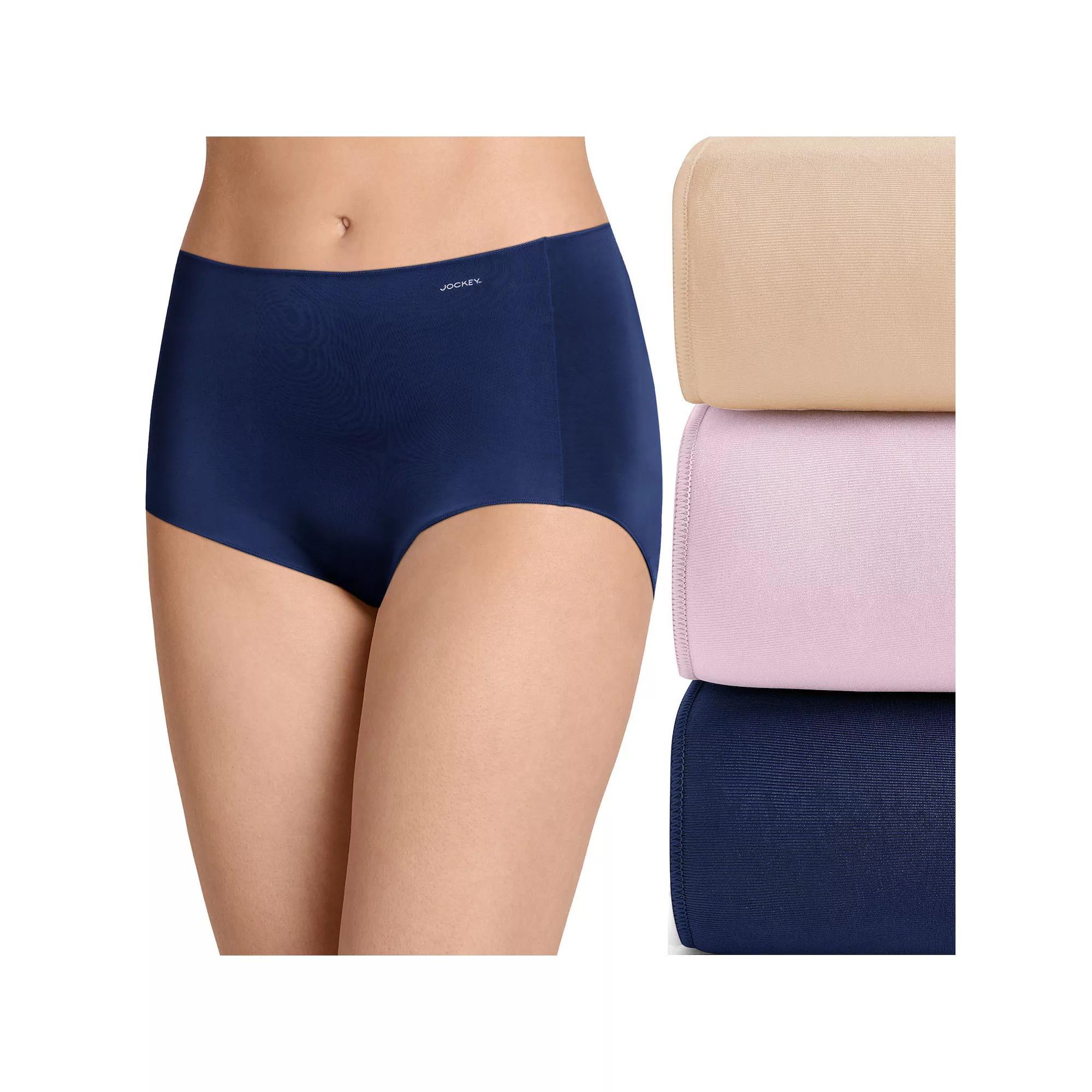 Women's Jockey® No Panty Line Promise 3-Pack Full Rise Brief Panty Set 1877, Size: 6, Deep Beige Asst Product Image