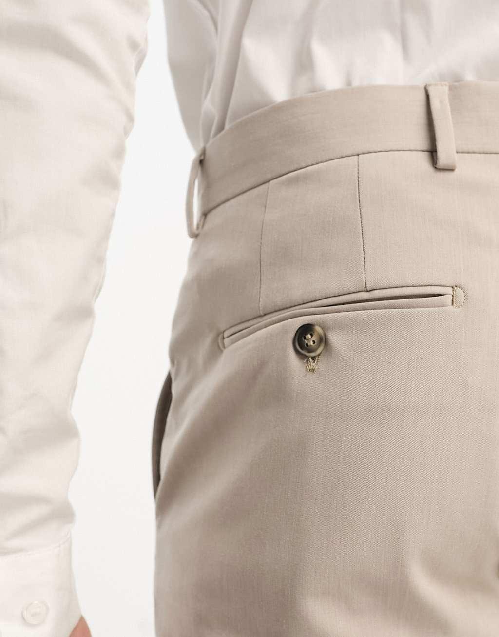 Selected Homme loose fit suit pants in sand Product Image