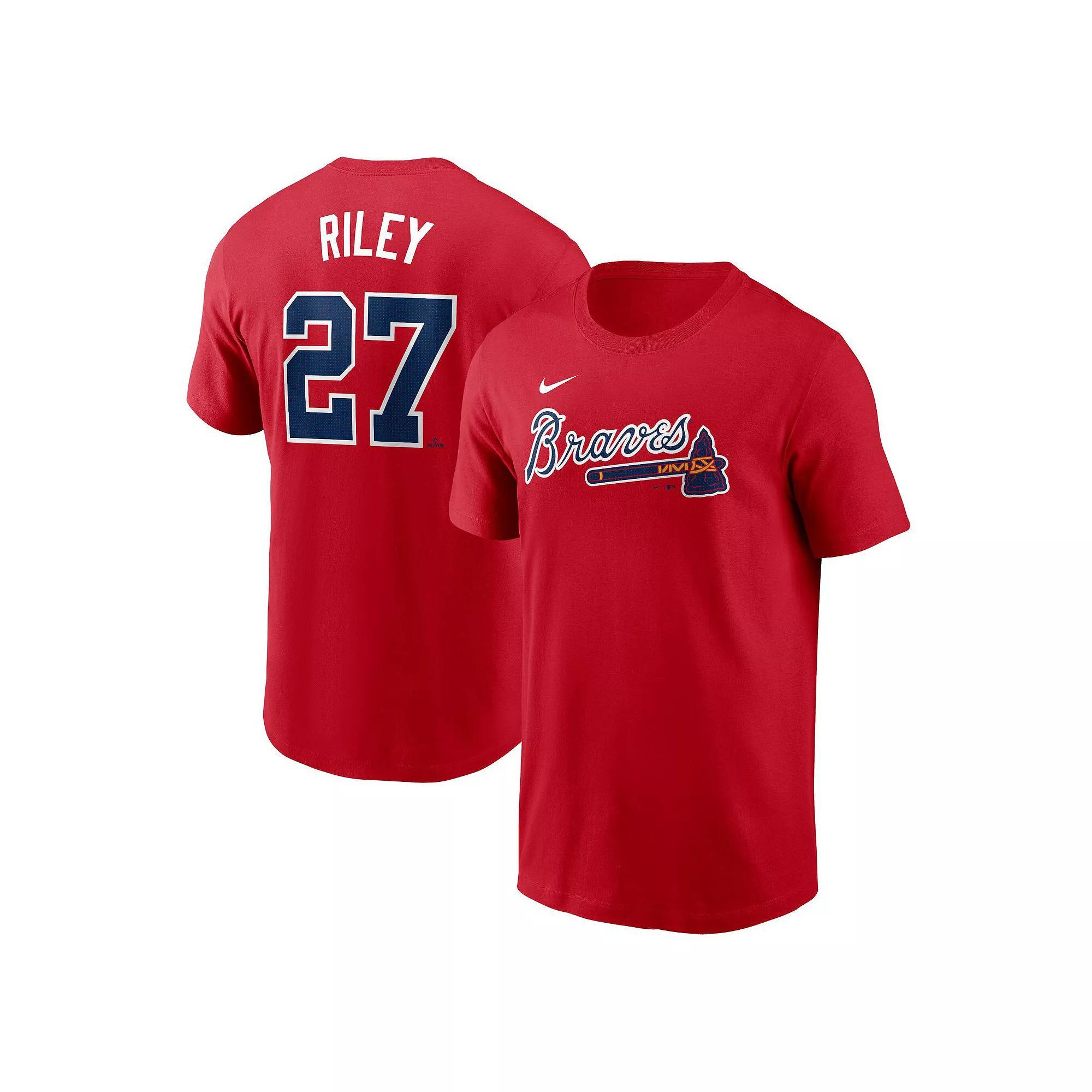 Men's Nike Matt Olson Navy Atlanta Braves Fuse Name & Number T-Shirt, Size: Medium, Blue Product Image