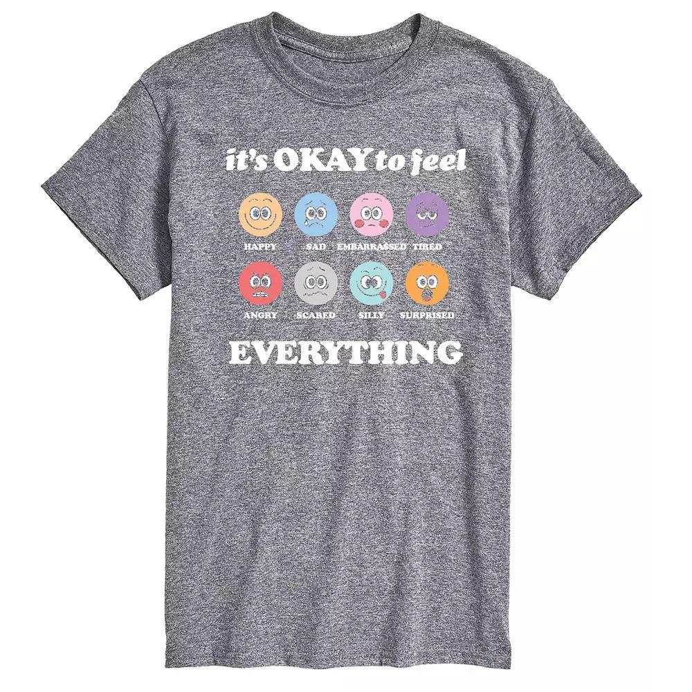 Men's It's Okay to Feel Everything Graphic Tee, Size: Large, Blue Product Image