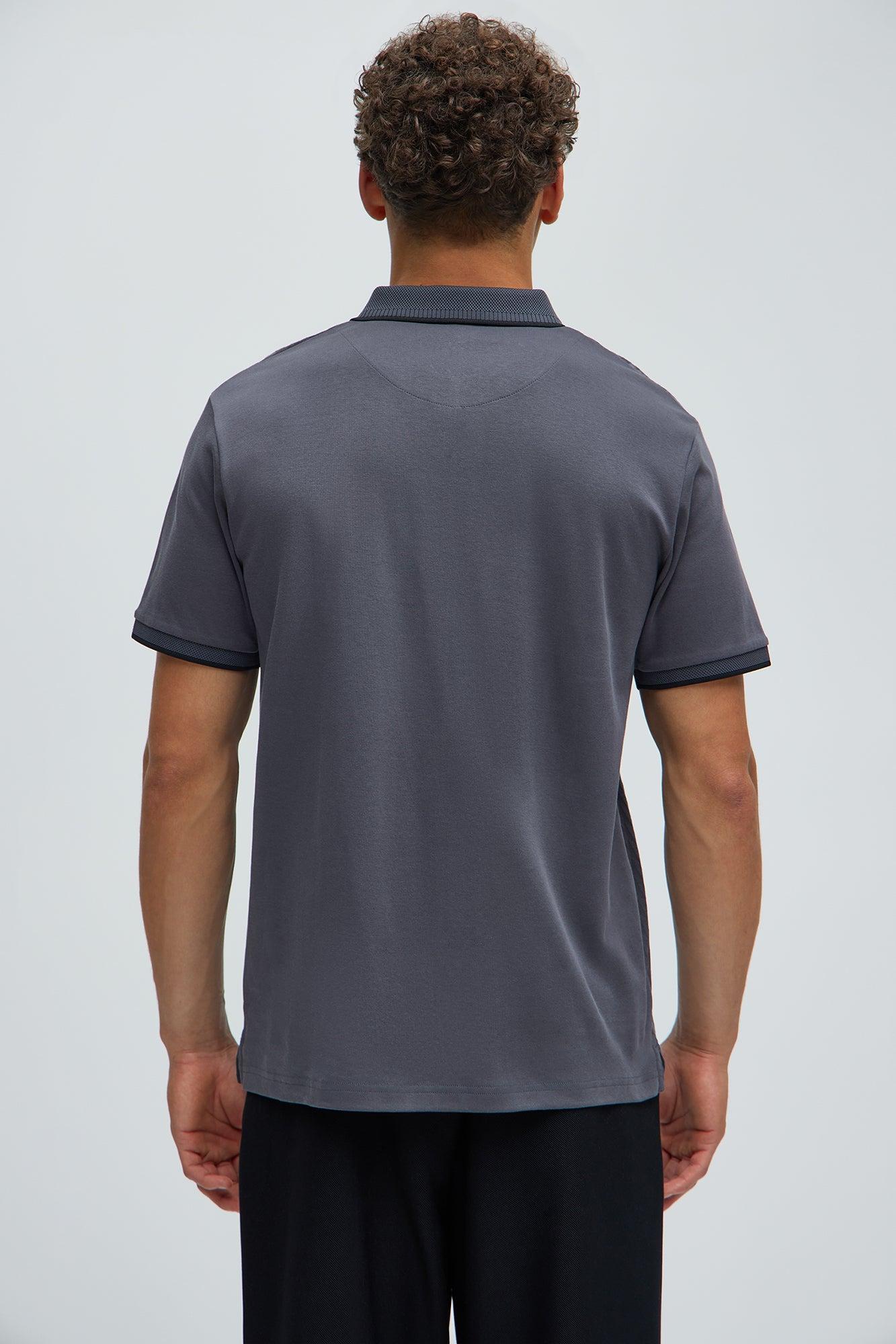 Fernando Textured Polo - Charcoal Product Image