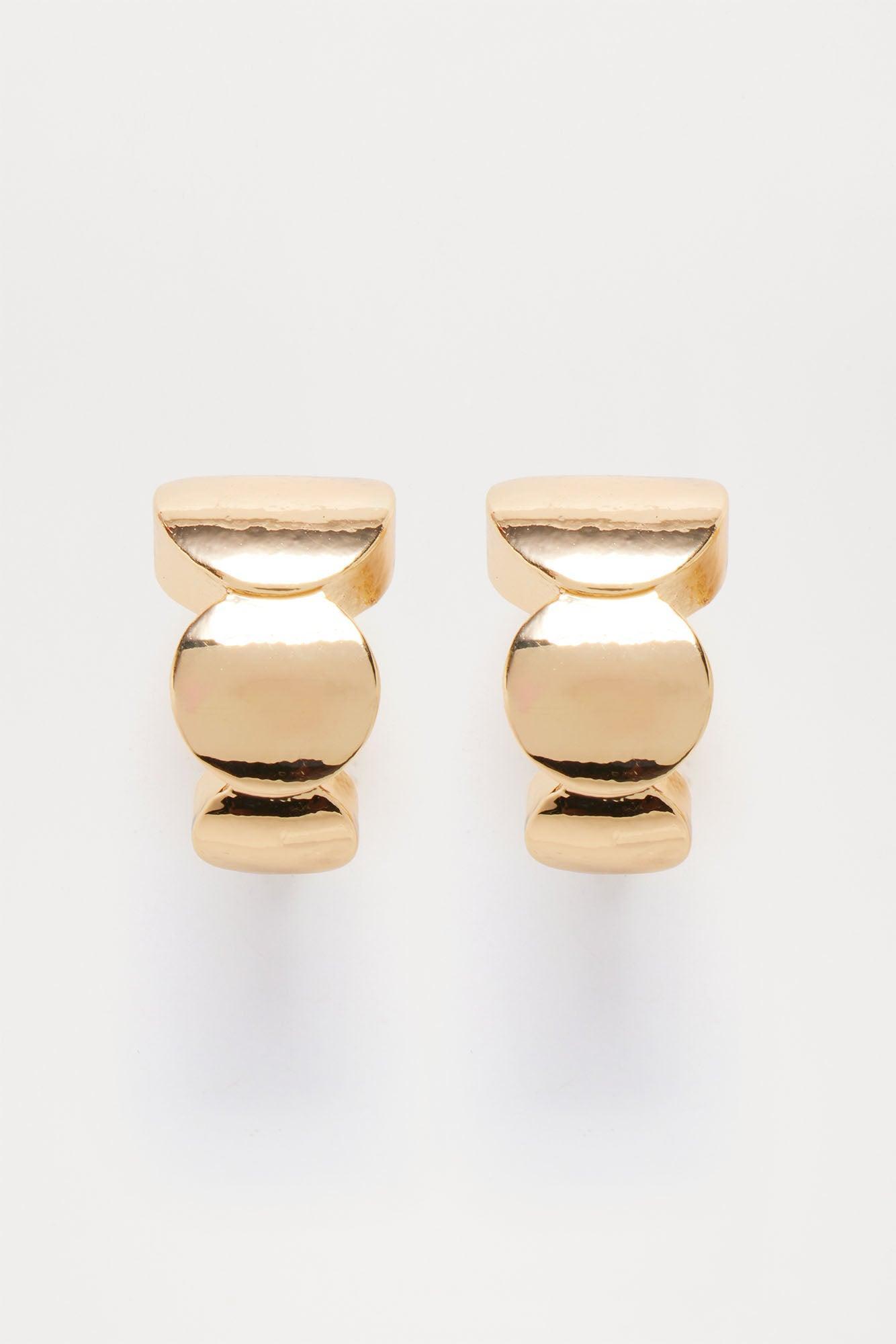 Stepping Stones Hoop Earrings - Gold Product Image