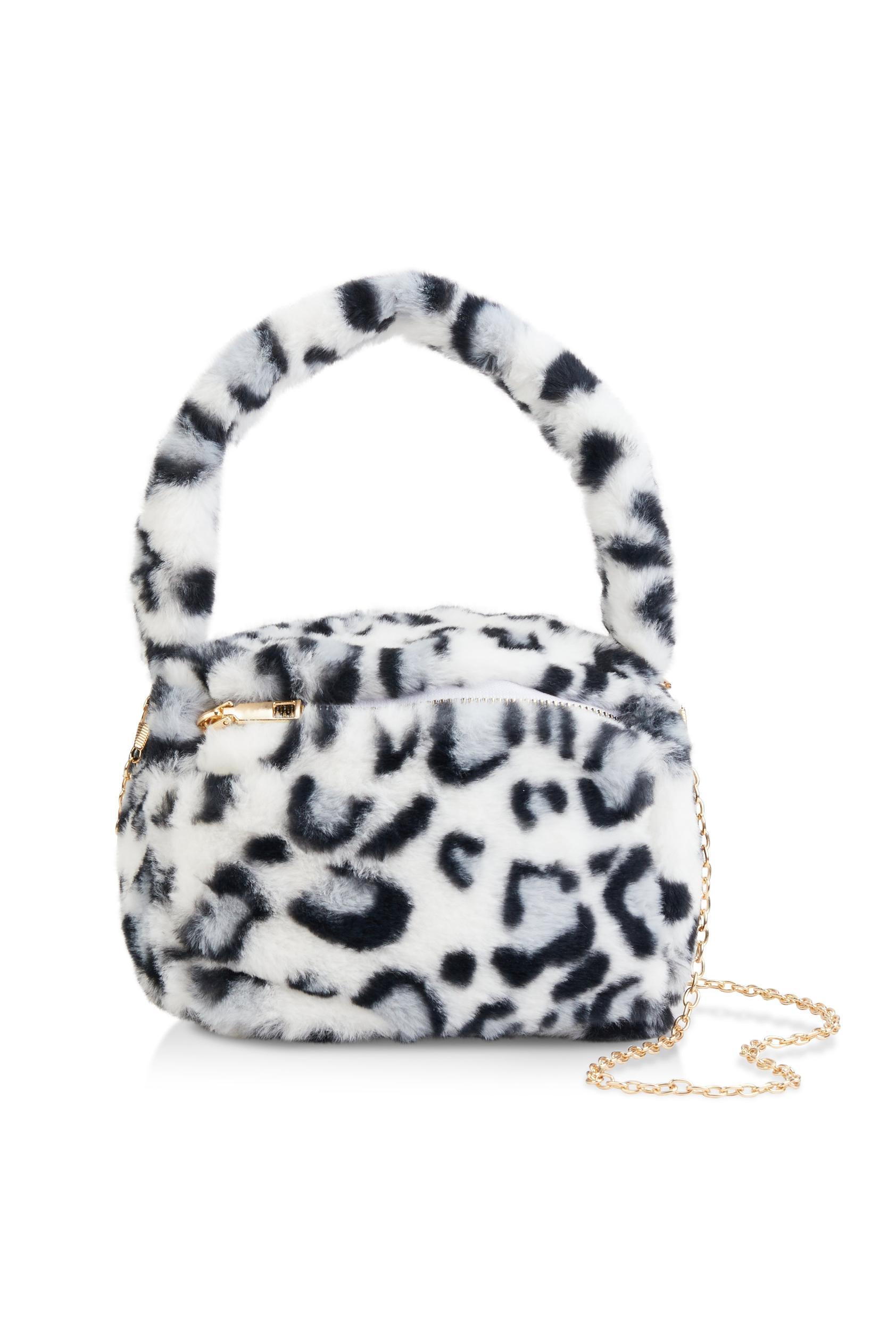 Animal Print Faux Fur Convertible Handbag Female Product Image