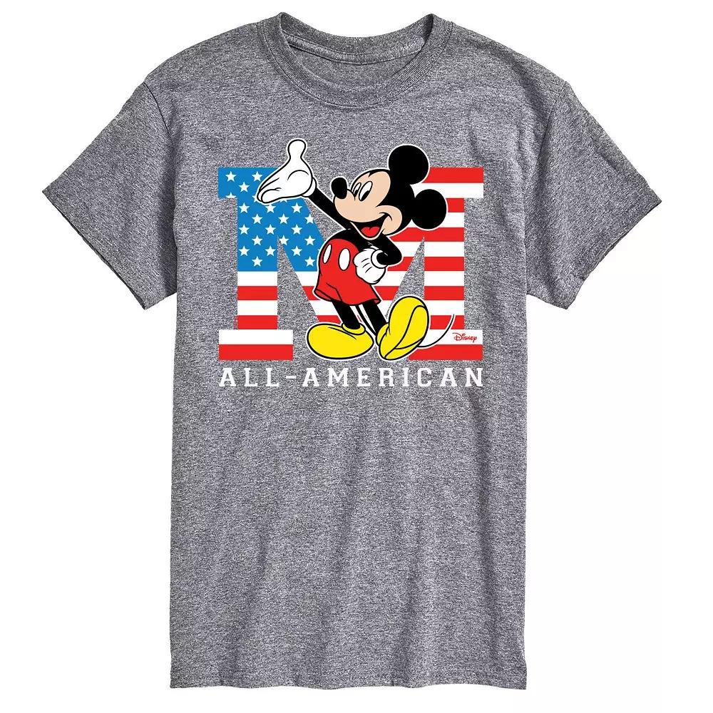 Disney's Mickey Mouse Men's Flag Graphic Tee, Size: Medium, Gray Product Image
