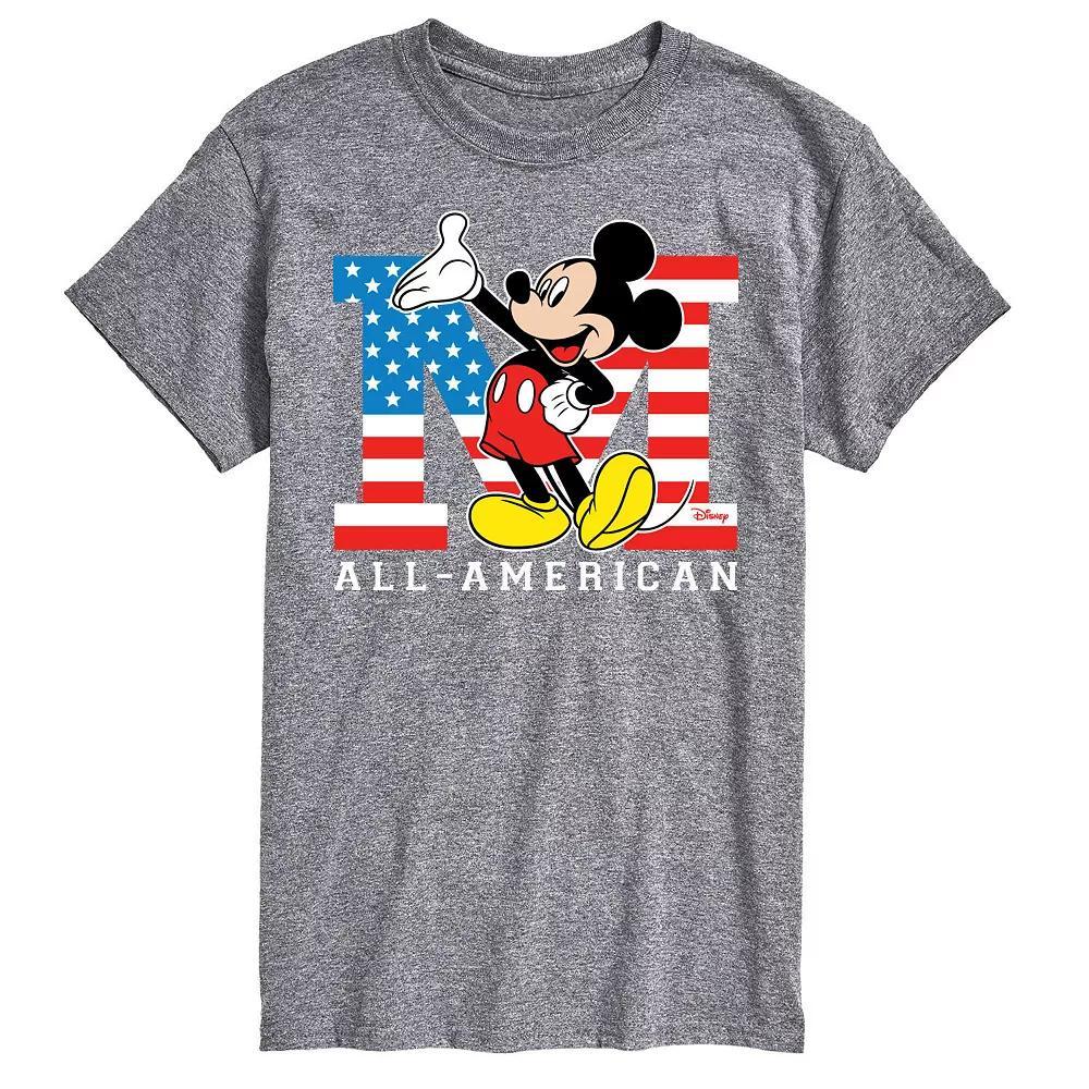 Disney's Mickey Mouse Men's Flag Graphic Tee, Size: Medium, Gray Product Image