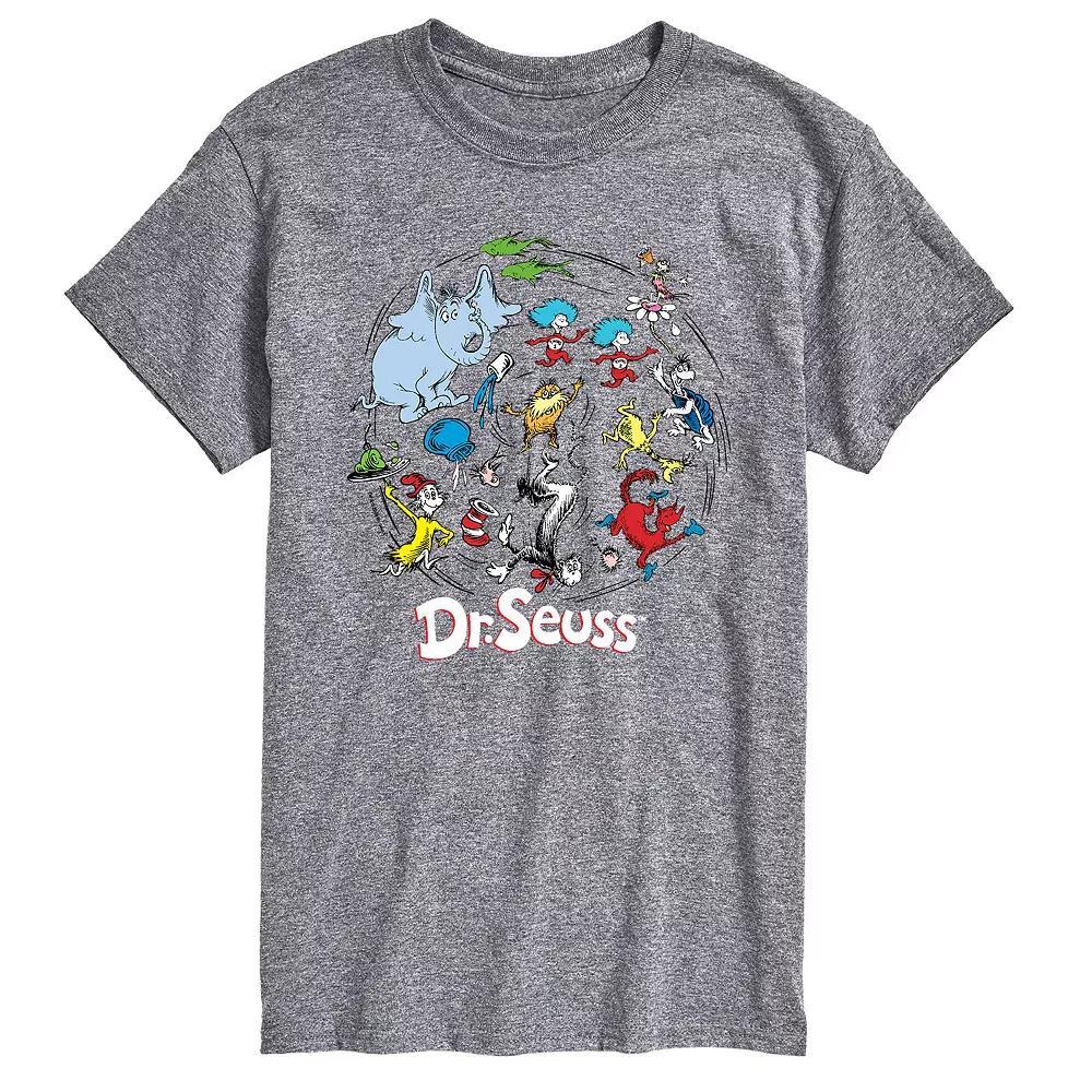 Men's Dr. Seuss Pattern Tee, Size: Small, Gray Product Image