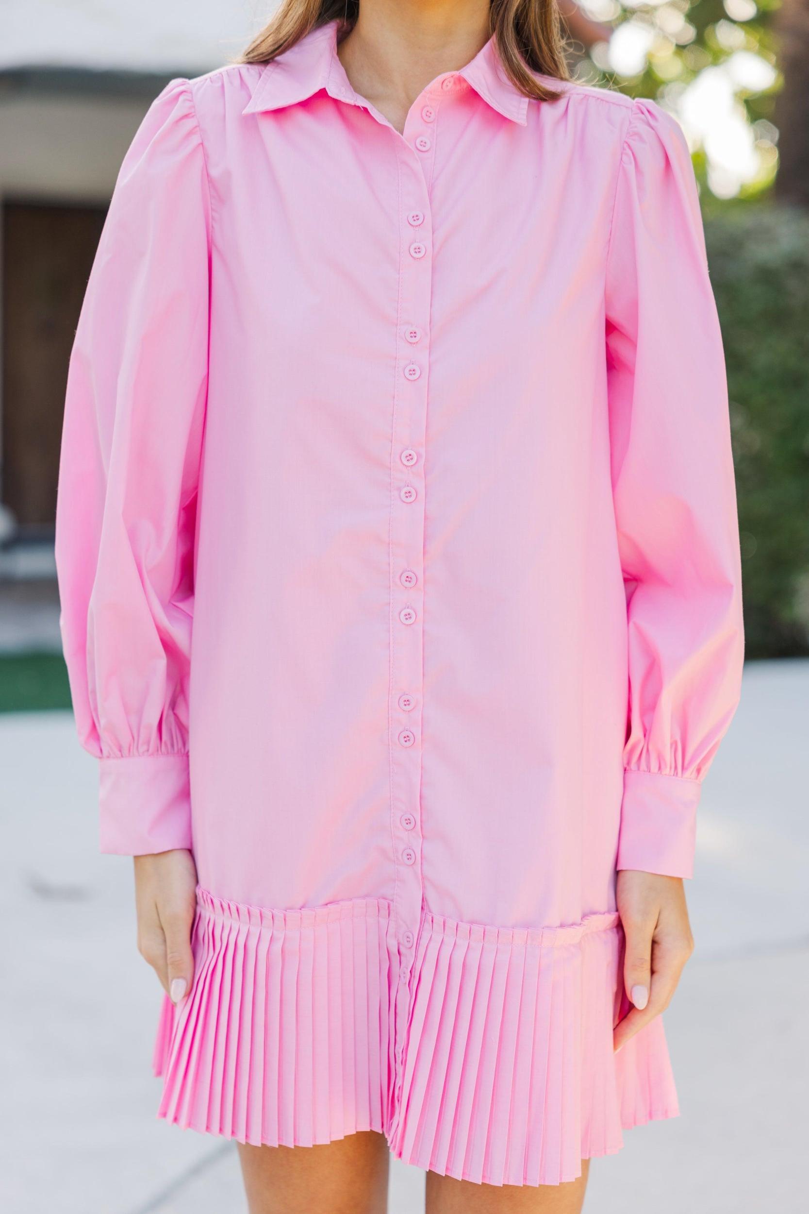 Feeling Serene Light Pink Shirt Dress Female Product Image