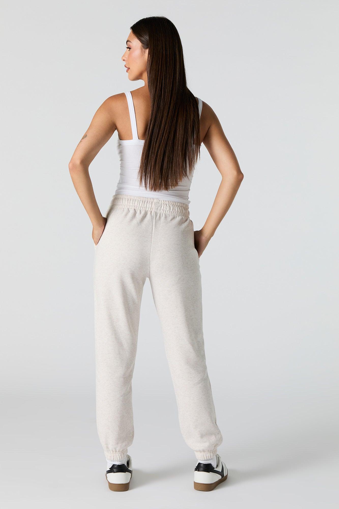High Rise Solid Fleece Jogger Female Product Image