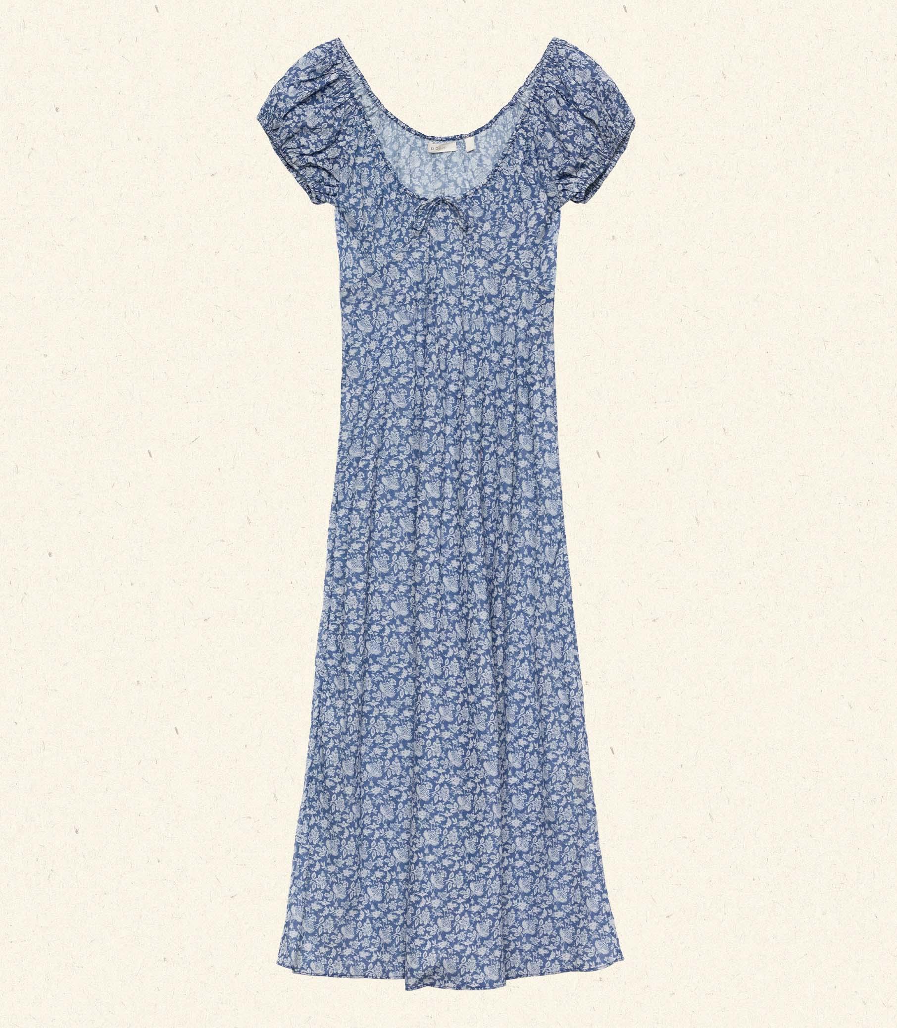 SOFIA DRESS -- BLUE PORCELAIN TEA FLORAL Product Image
