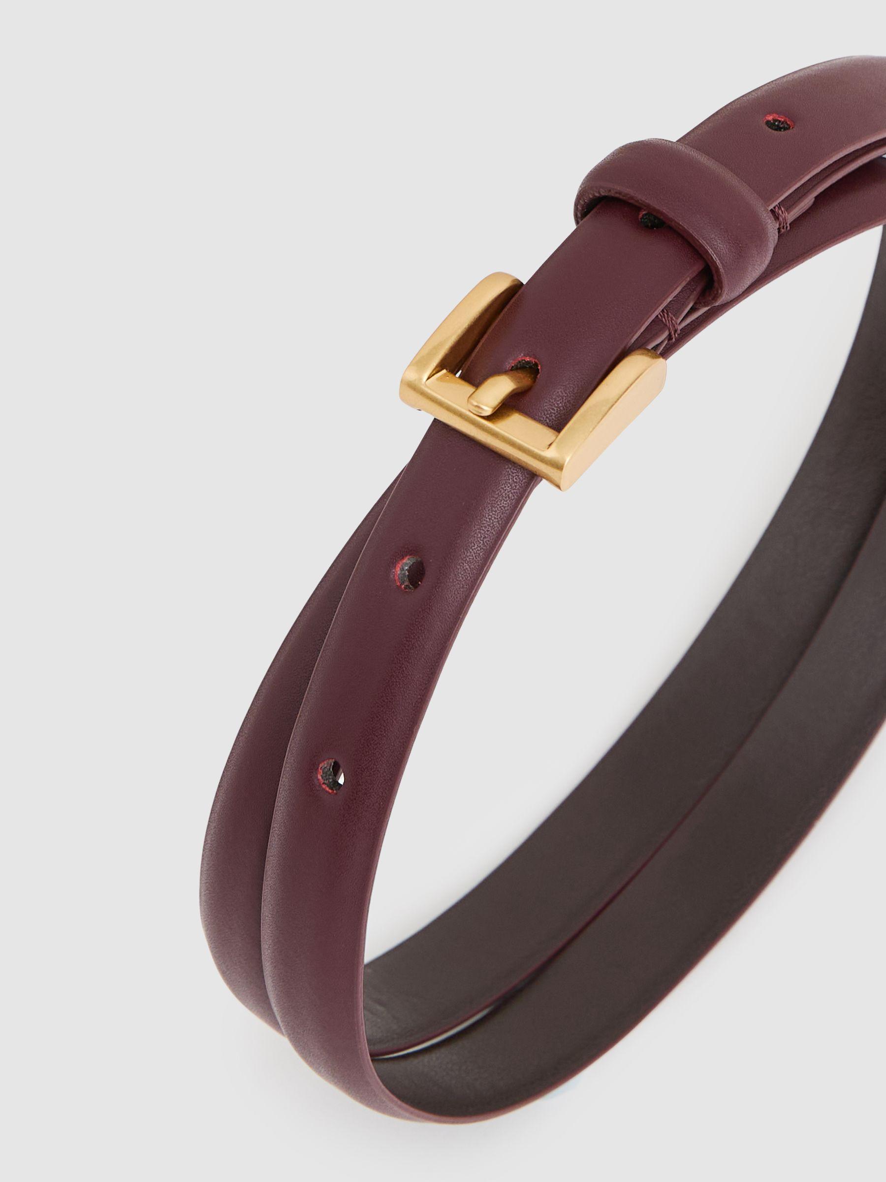Thin Leather Belt in Oxblood Product Image