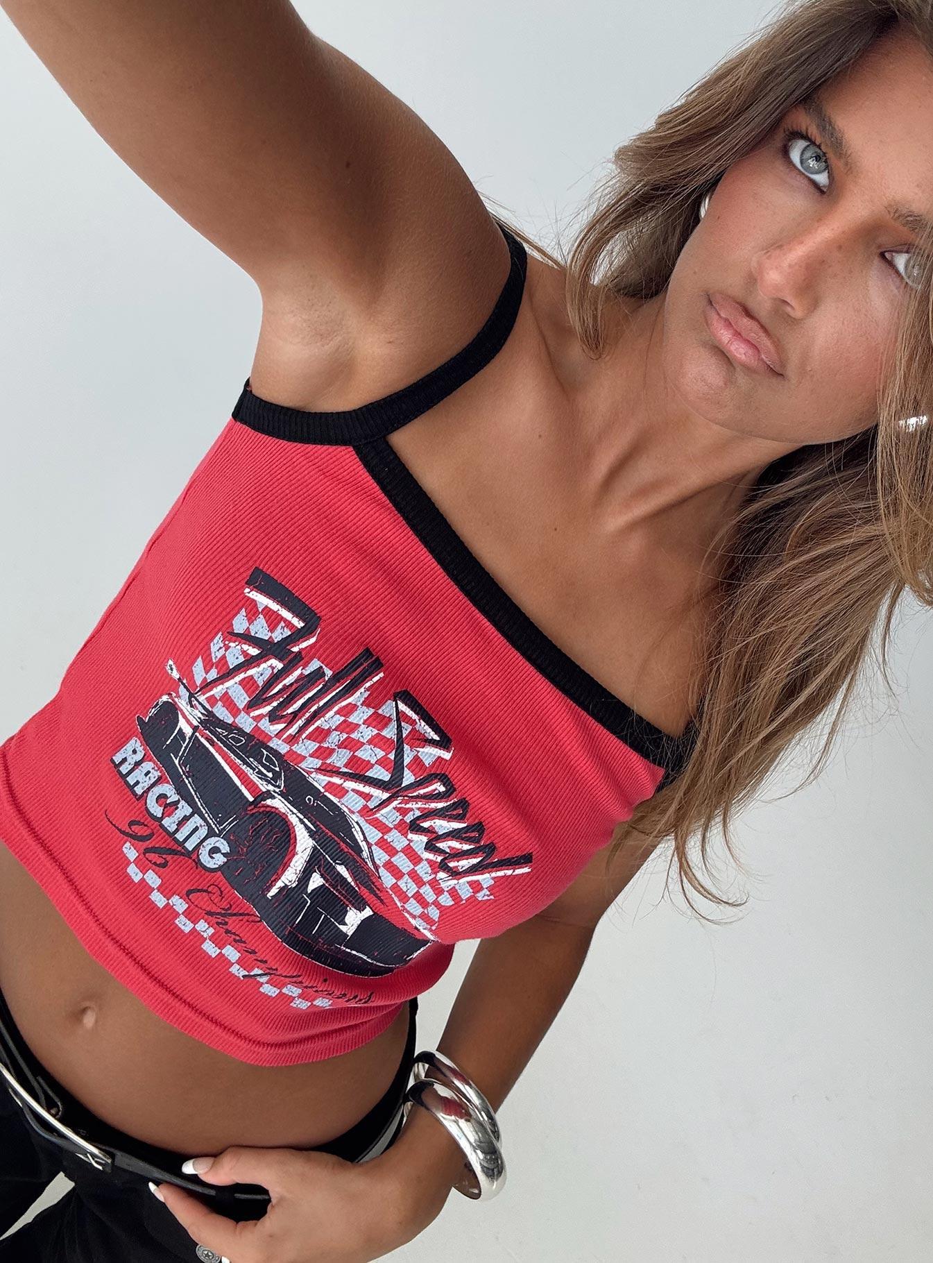 Full Speed Racing Tank Top Red Product Image