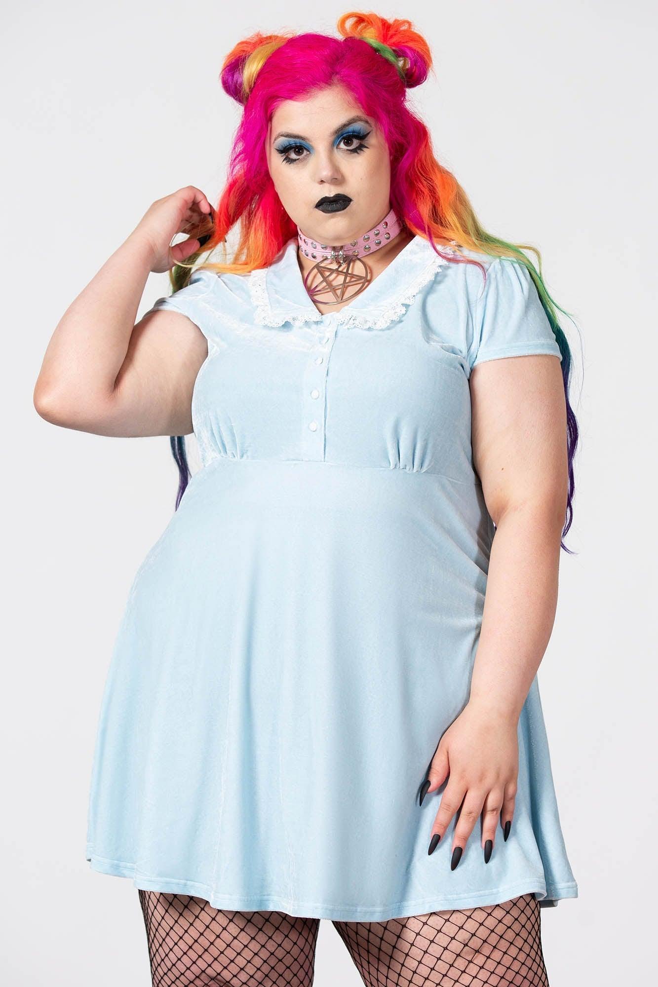 Every Mourning Collar Dress [PASTEL BLUE] Female Product Image