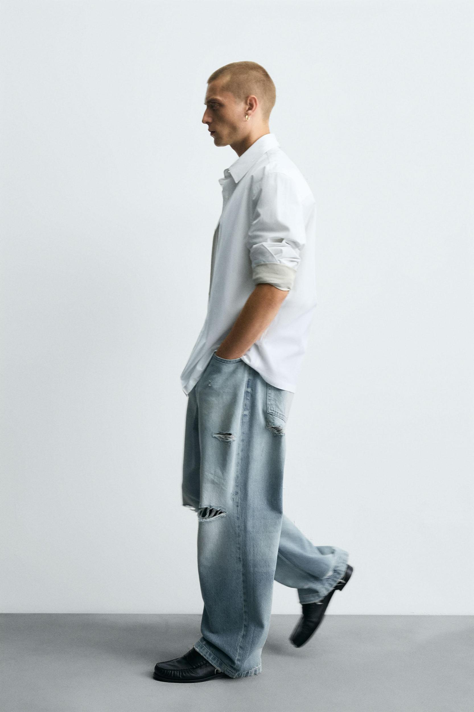 RIPPED BAGGY FIT JEANS Product Image