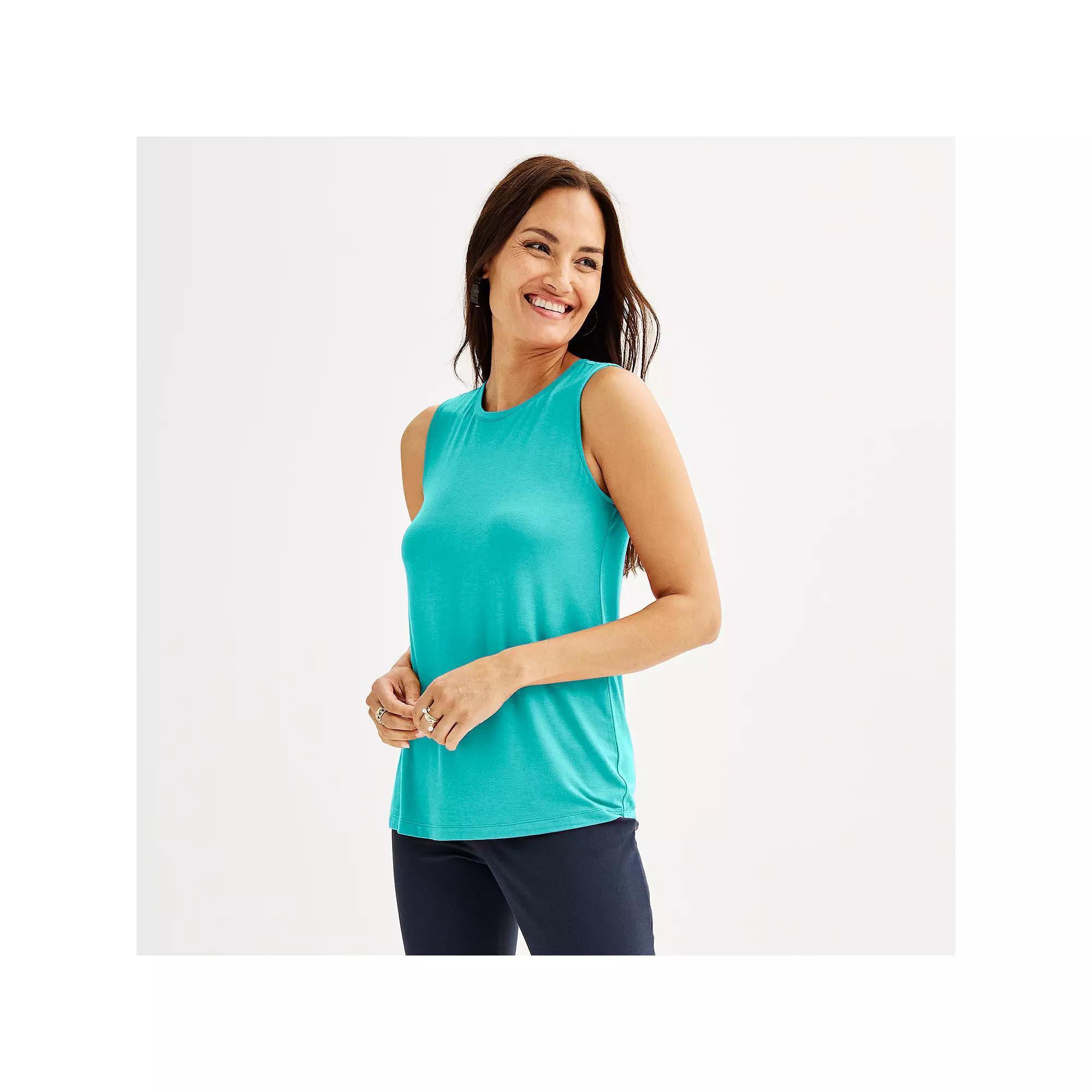 Nine West Essential Easy High-Neck Tank Top, Women's, Size: Medium, Solomon Product Image