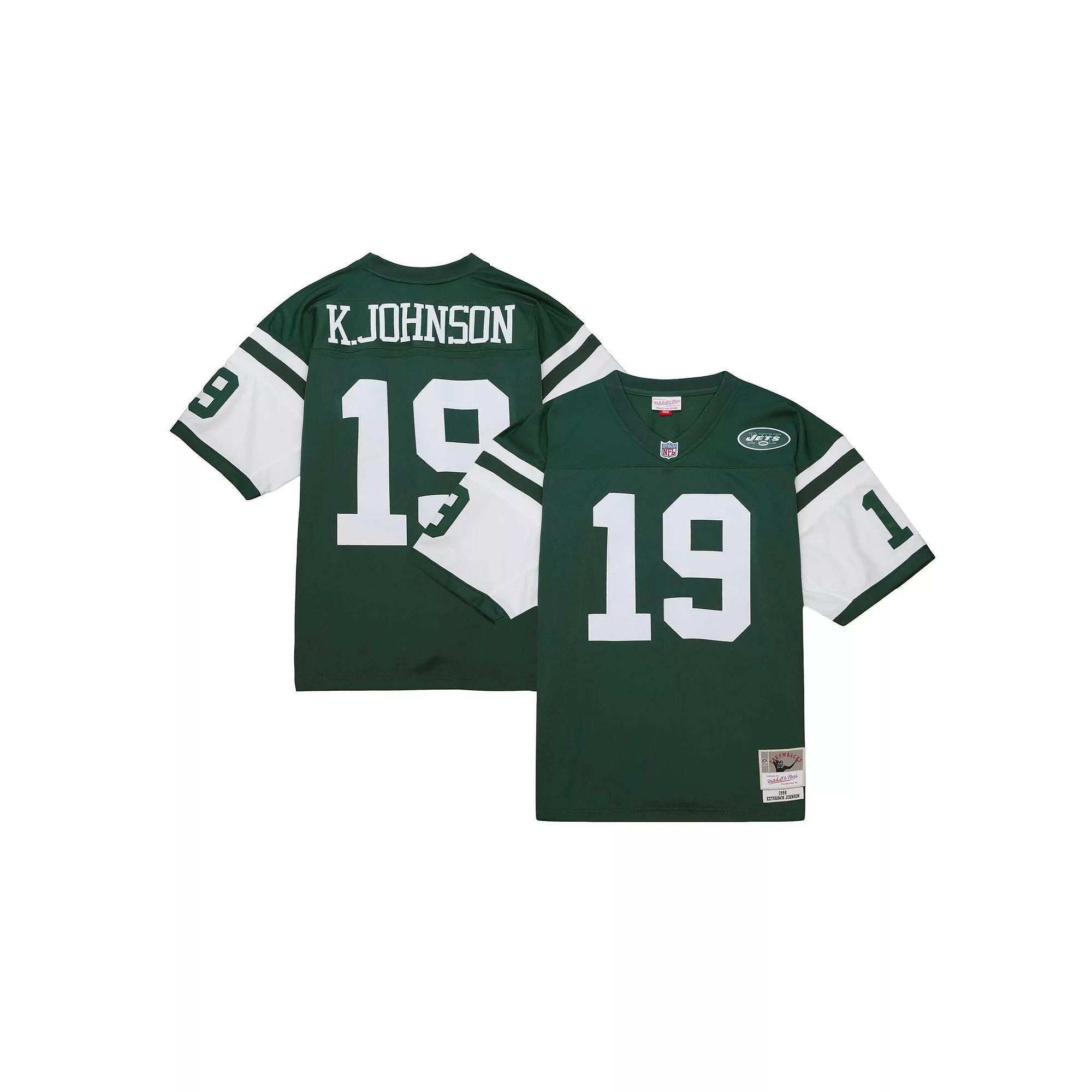 Men's Mitchell & Ness Keyshawn Johnson Green New York Jets 1998 Legacy Replica Jersey, Size: Small Product Image