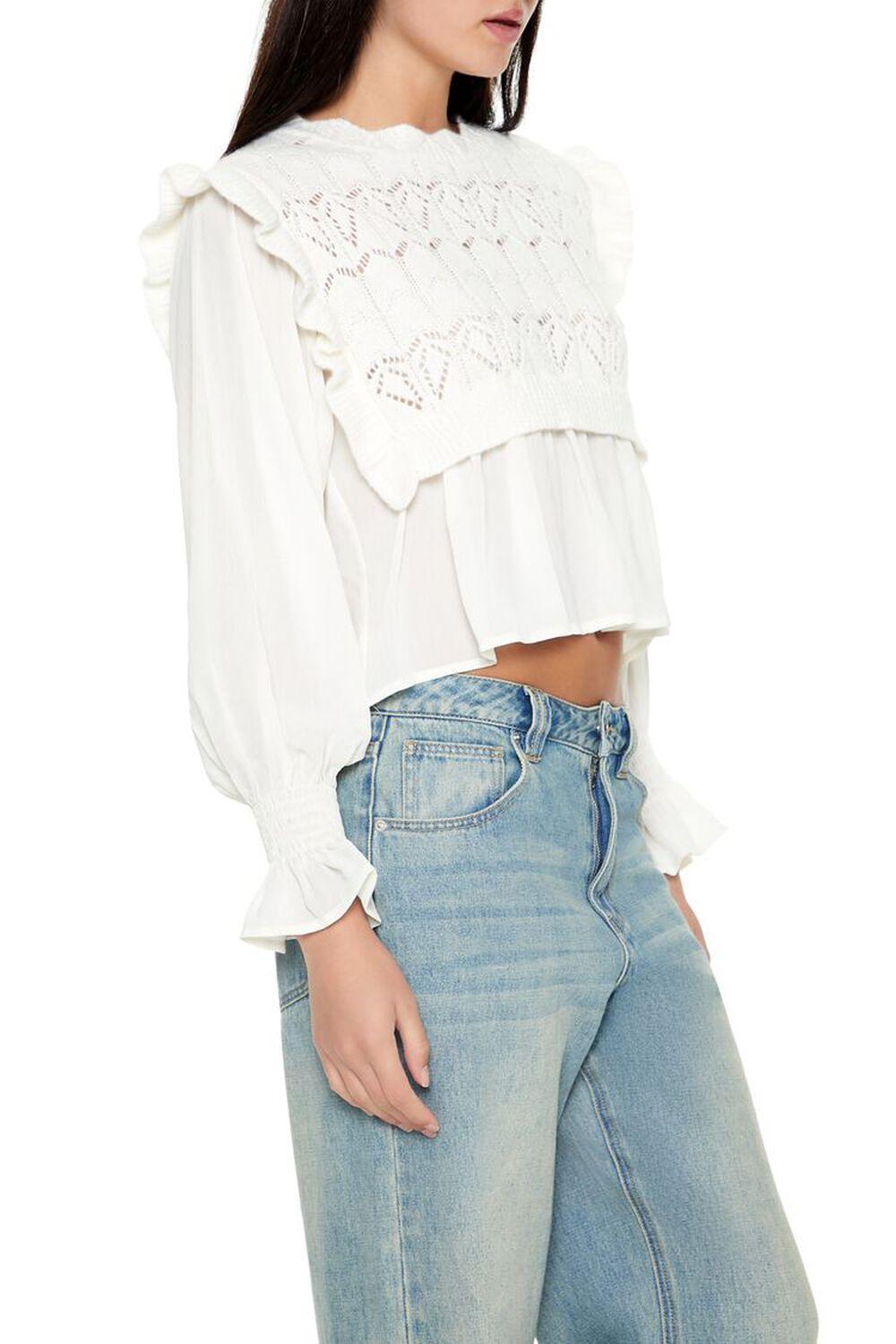 Scalloped Sweater-Knit Combo Top | Forever 21 Product Image