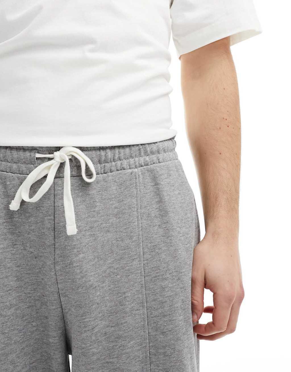 ASOS DESIGN super wide leg loopback sweatpants in heather gray Product Image