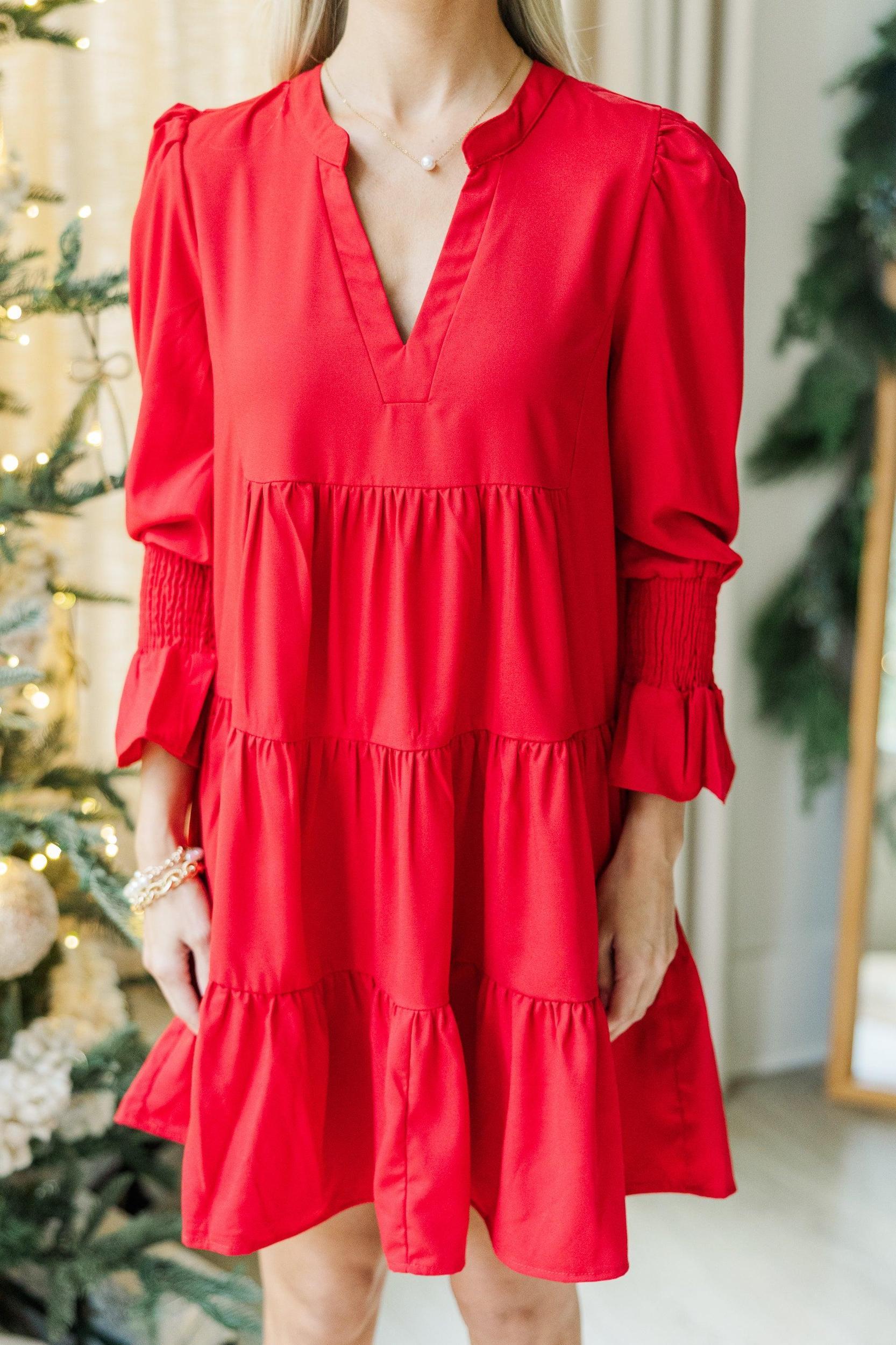 In Your Happy Place Red Dress Female Product Image