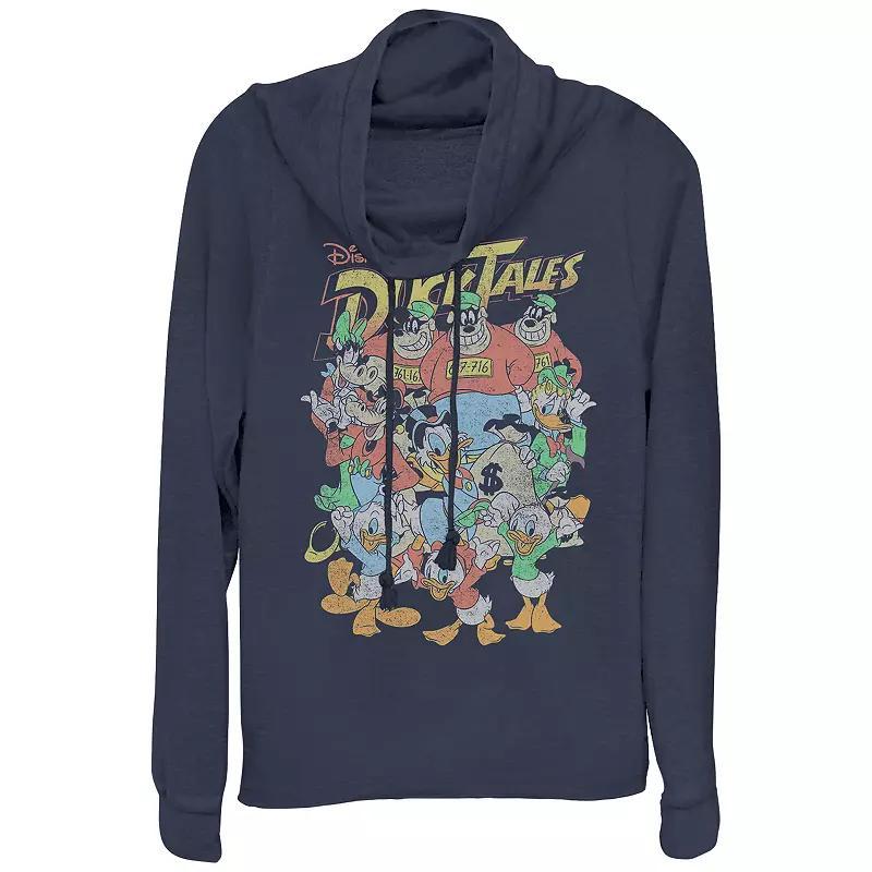 Disney's Ducktales Women's Plus Group Poster Cowlneck Graphic Lightweight Long Sleeve, Girl's, Size: 1XL, Blue Product Image