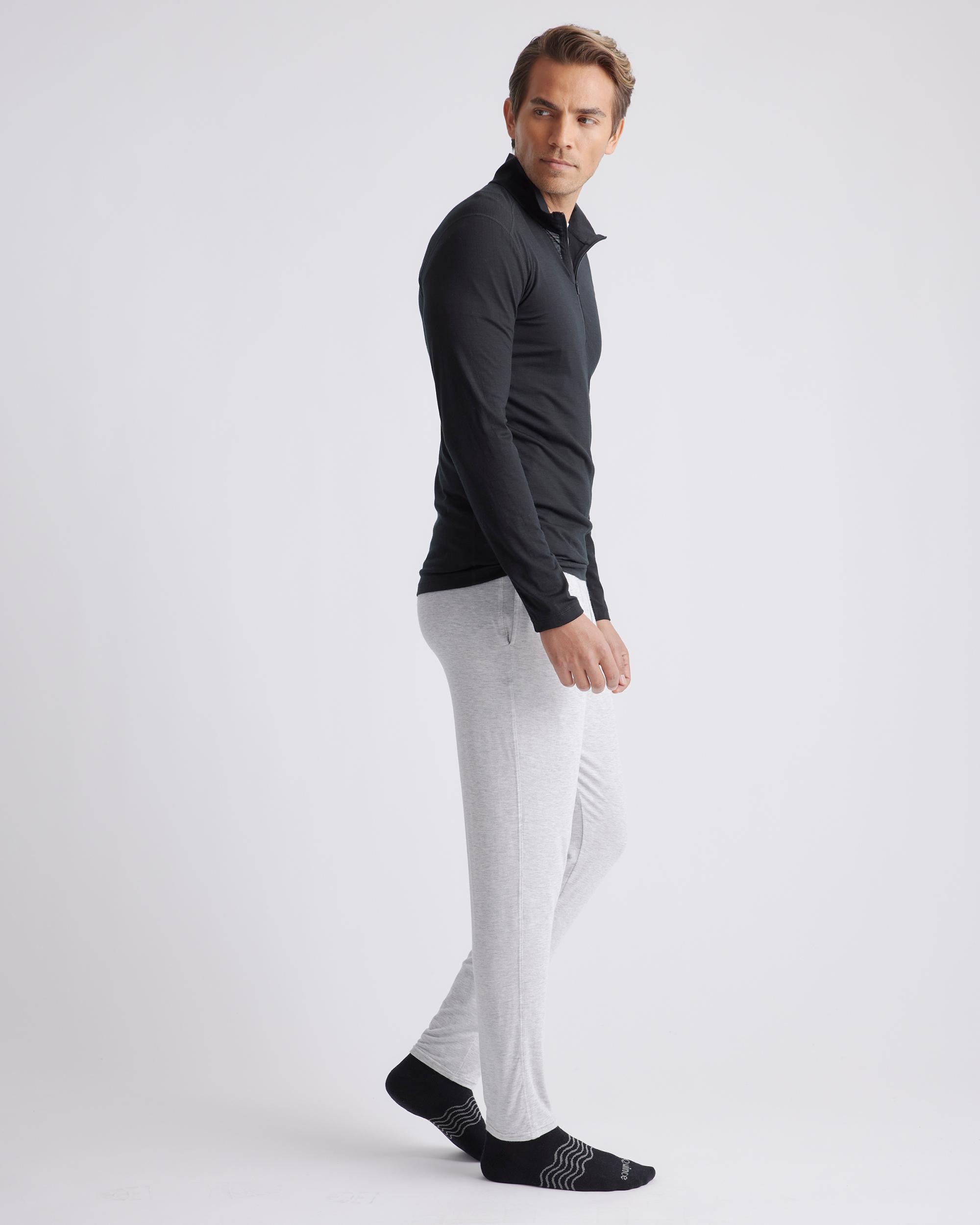 Quince | Men's 100% Merino Wool Quarter Zip Base Layer Size XL, Merino/Cotton Product Image