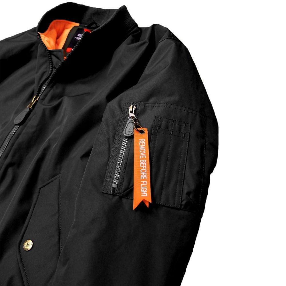 Men's Spire by Galaxy Heavyweight MA-1 Flight Jacket, Size: Large, Black Product Image