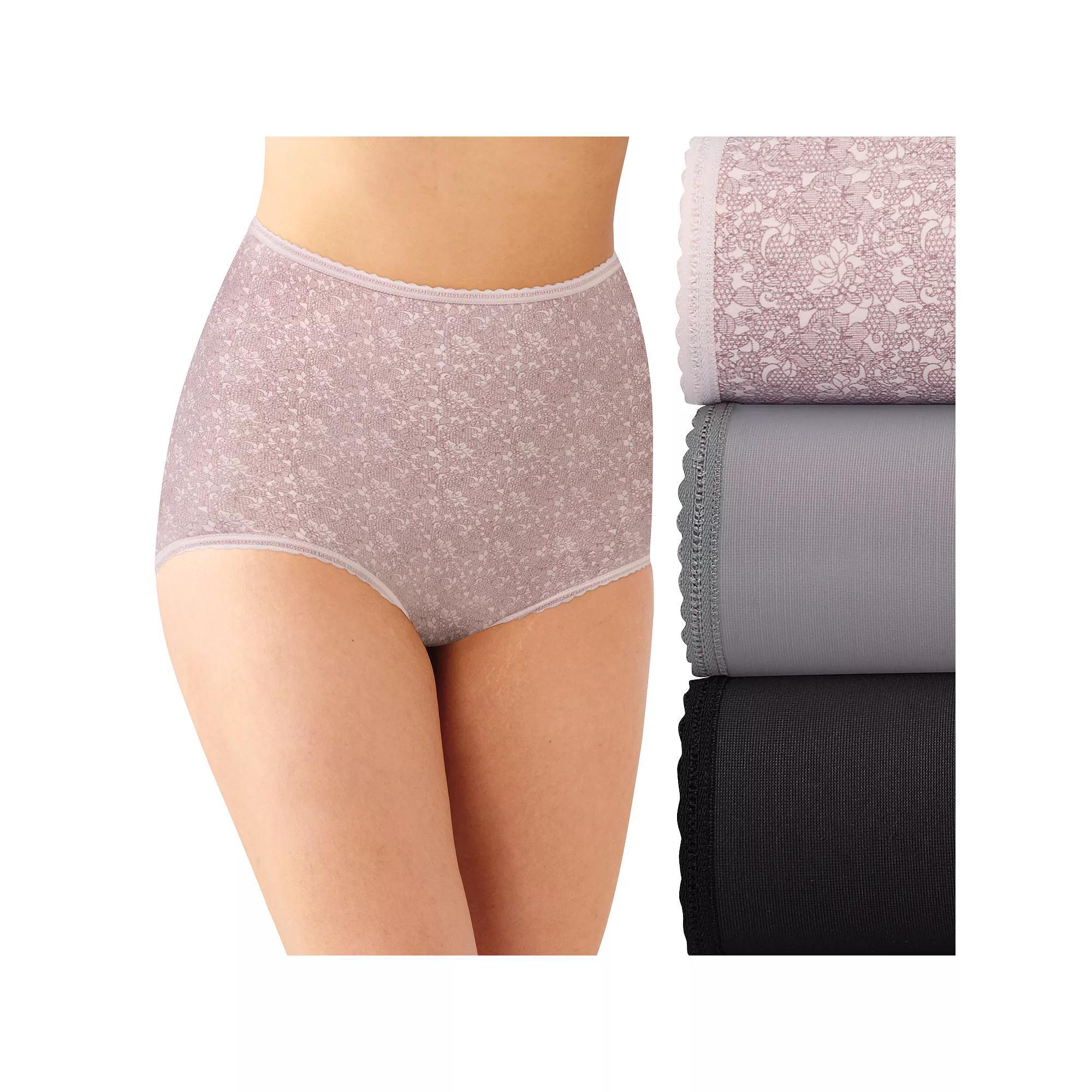 Bali Skimp Skamp 3-Pack Brief Underwear DFA633, Women's, Size: 7, Pink Glass Blue Product Image