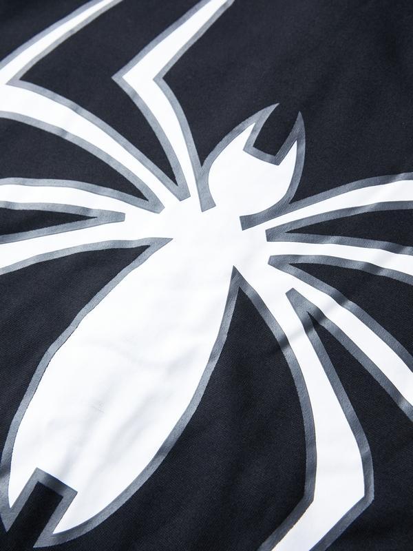 Men's Punk Spider Print Full Zip Oversized Hoodie Product Image