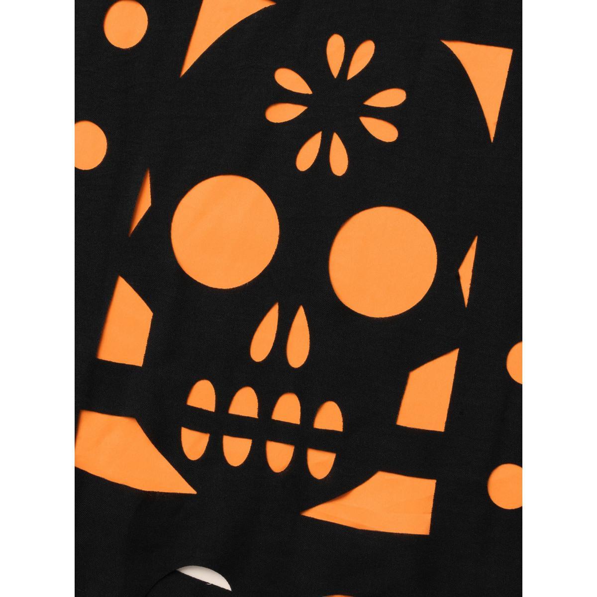 Plus Size Skull Burnout Cami Midi Dress Black Women Cocktail Contrast Party Curvy Bloomchic 12/L Product Image