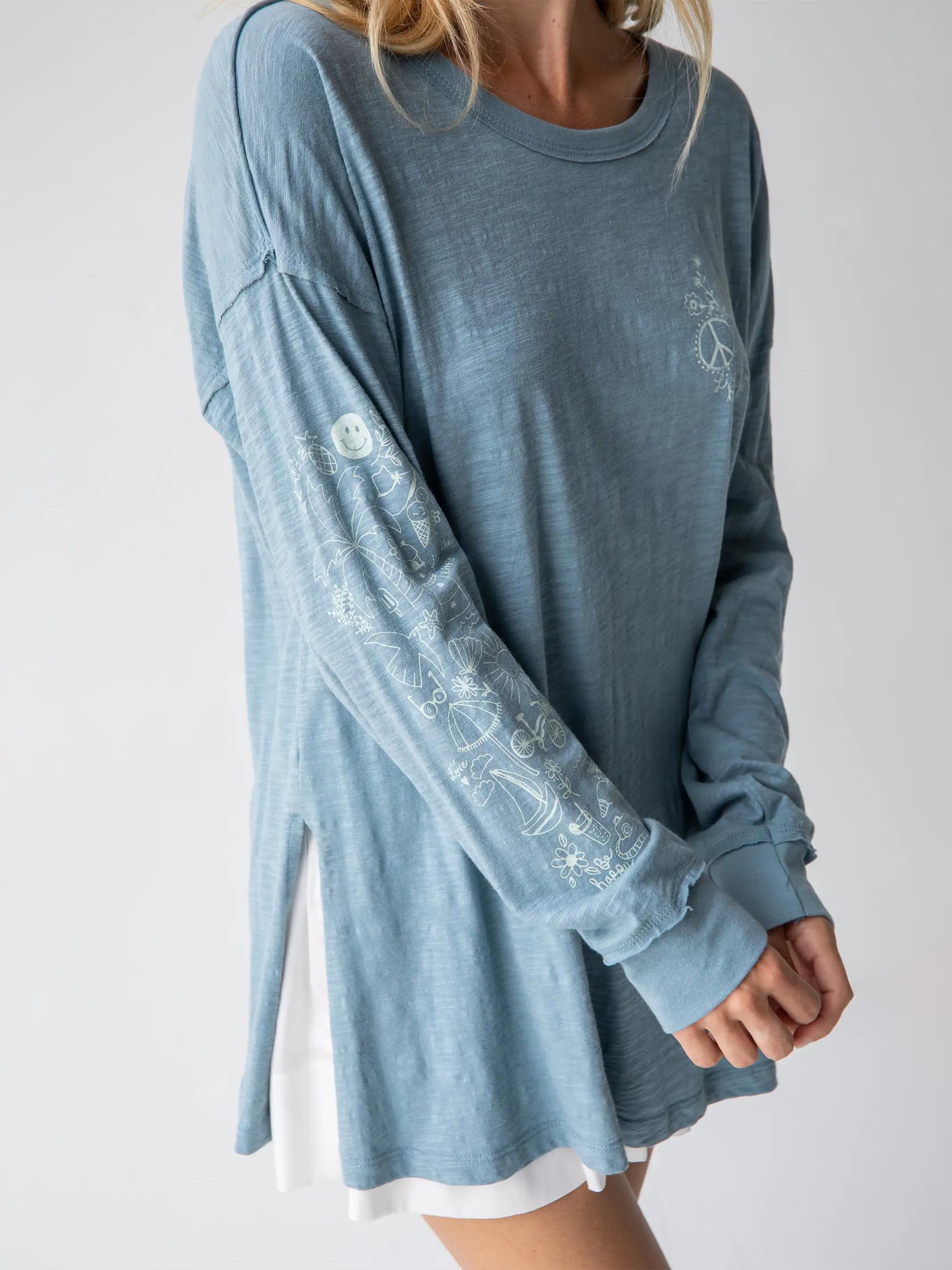 Oversized Cotton Doodle Tee Product Image