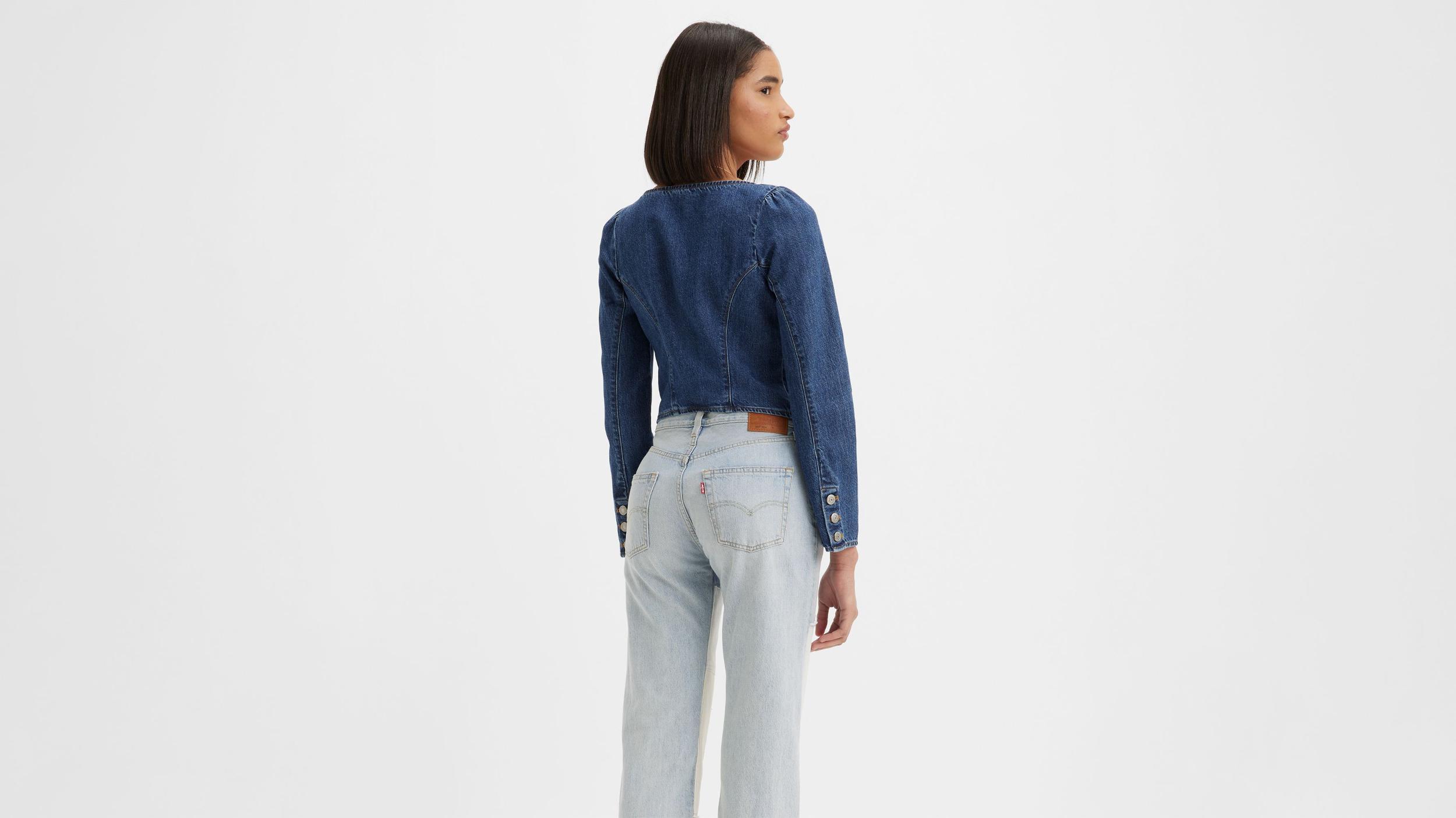 Weston Denim Long Sleeve Corset Blouse Product Image